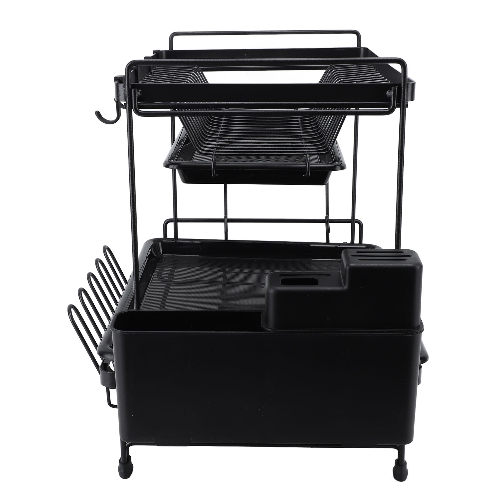 Dish Drying Rack 2 Layer Foldable Versatile Convenient Storage Dish Drainer Rack with Utensil Holder for Home - Image 7
