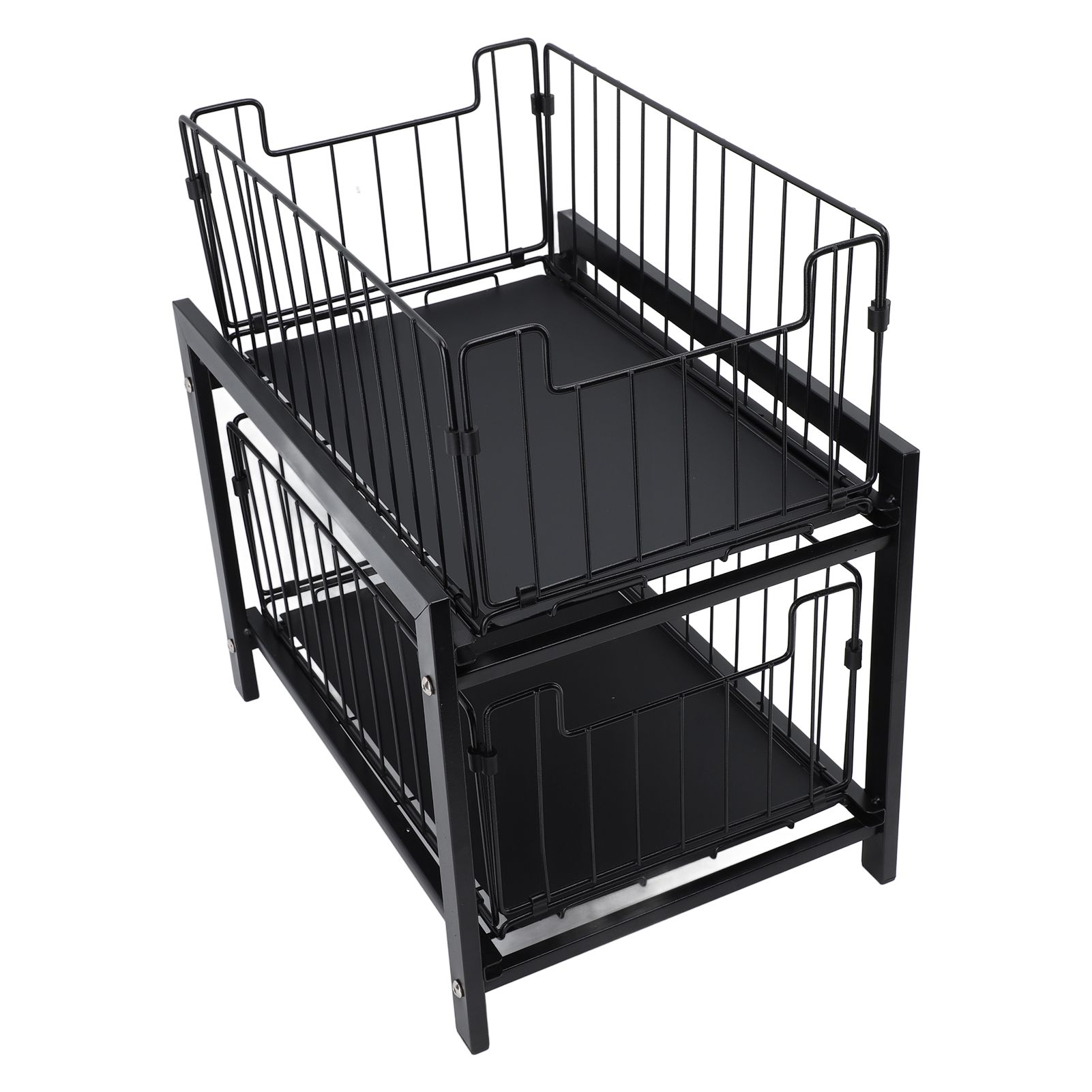 Under Sink Organizer Iron 2 Tier Pull Out Spice Rack Countertop Storage Shelf for Kitchen Bathroom Cabinet - Image 4
