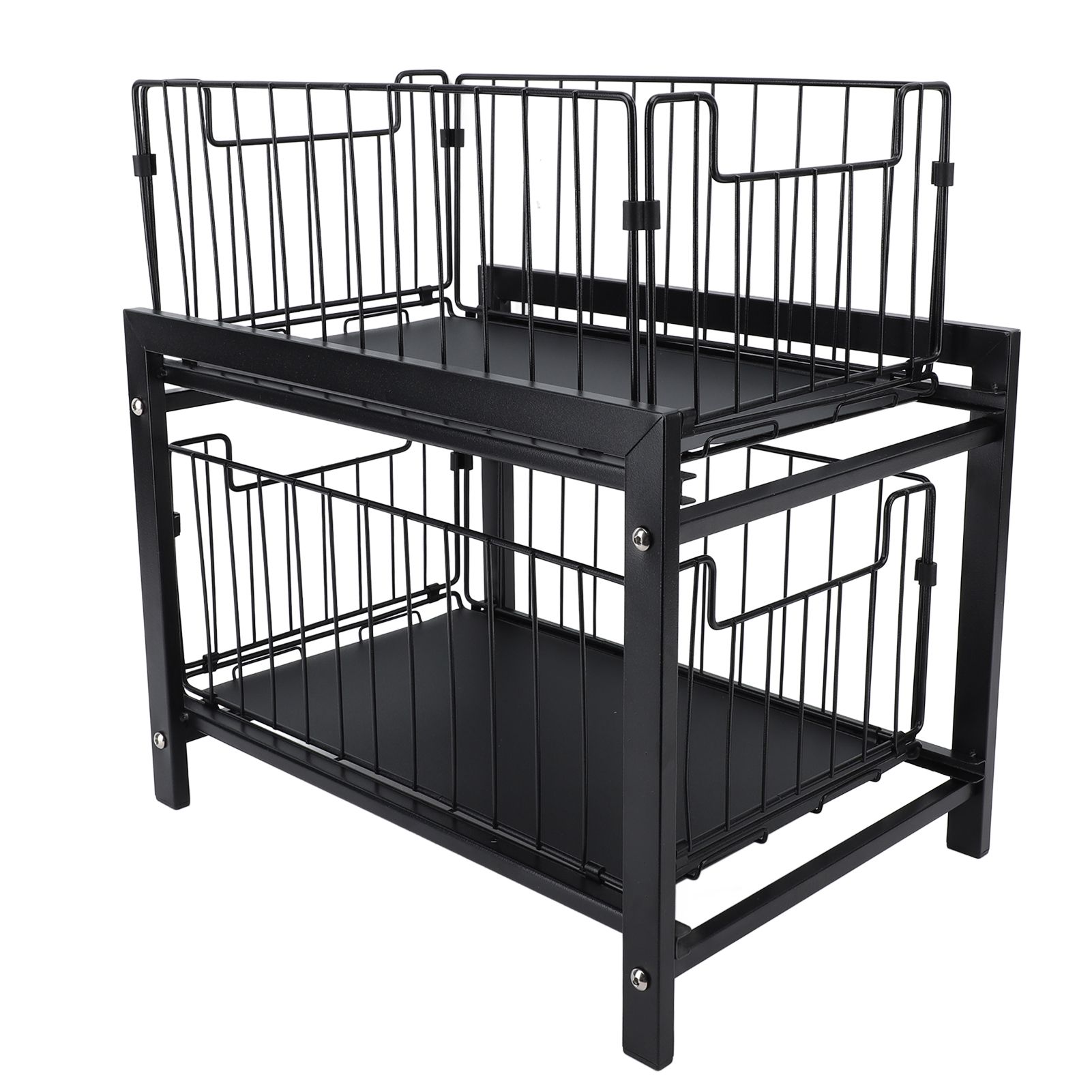 Under Sink Organizer Iron 2 Tier Pull Out Spice Rack Countertop Storage Shelf for Kitchen Bathroom Cabinet - Image 6