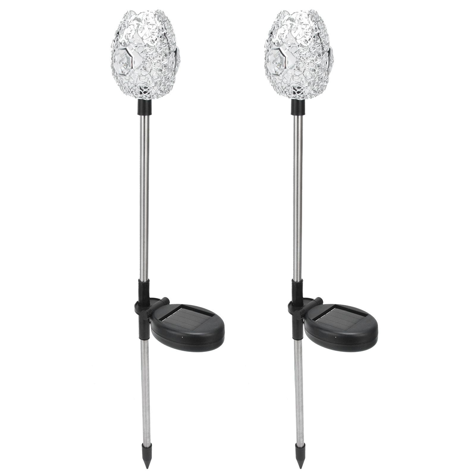 2PCS Solar Garden Light Waterproof Solar Powered Stake Lawn Lamp for Outdoor Courtyard Decor Warm Light - Image 1