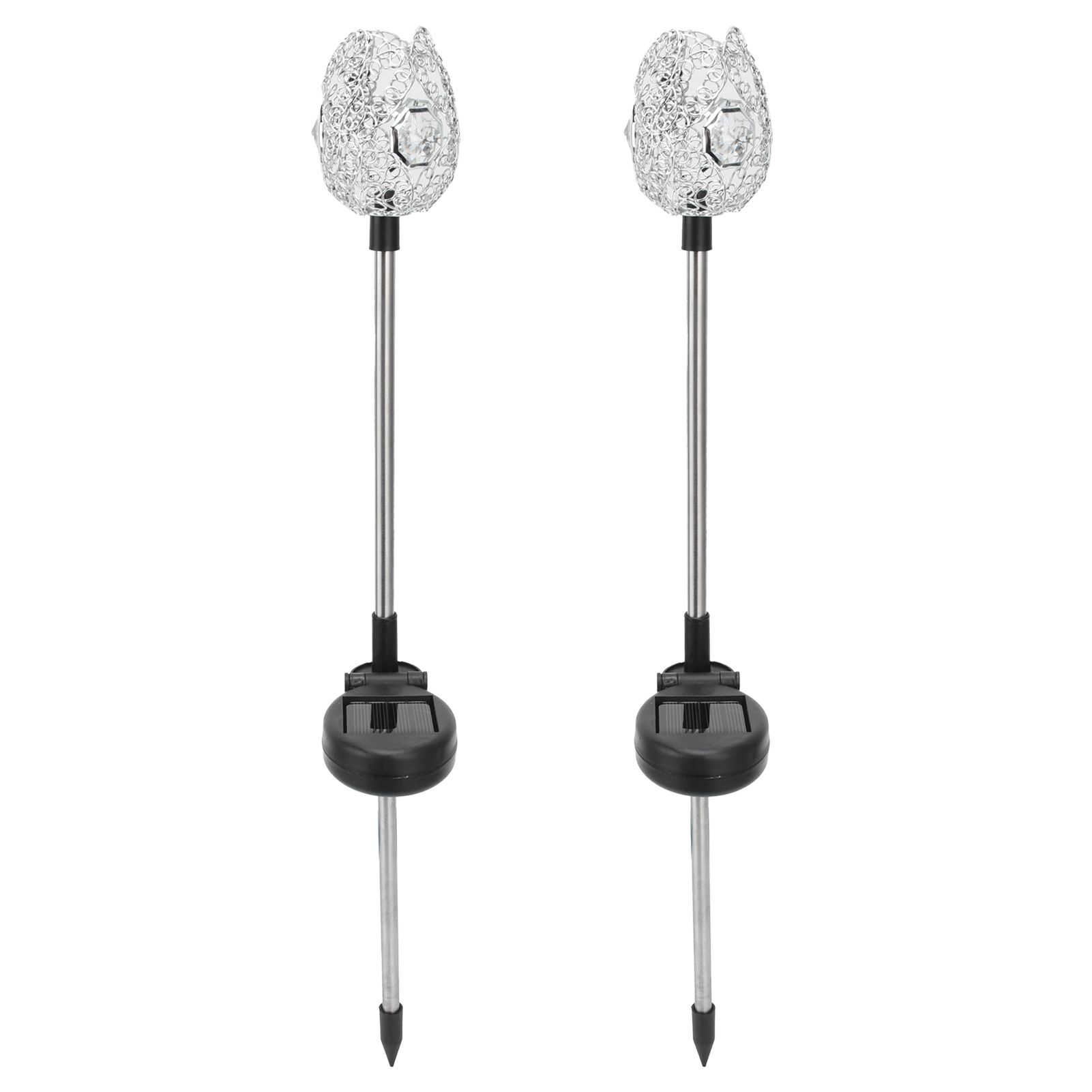 2PCS Solar Garden Light Waterproof Solar Powered Stake Lawn Lamp for Outdoor Courtyard Decor Warm Light - Image 3