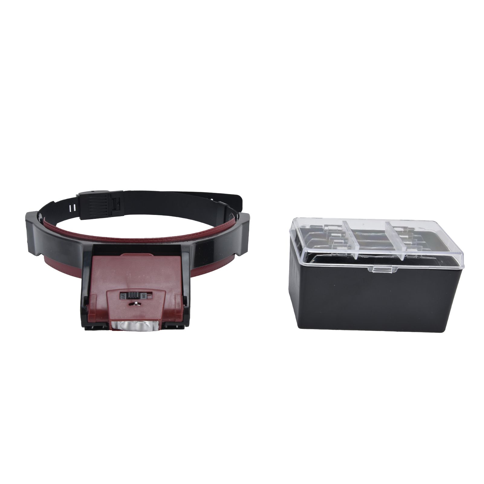 LED Head-mounted Jewelry Magnifying Glass Four Groups of Lenses Head-mounted Magnifier for Reading Painting Repairing Appreciating Jewelry - Image 1