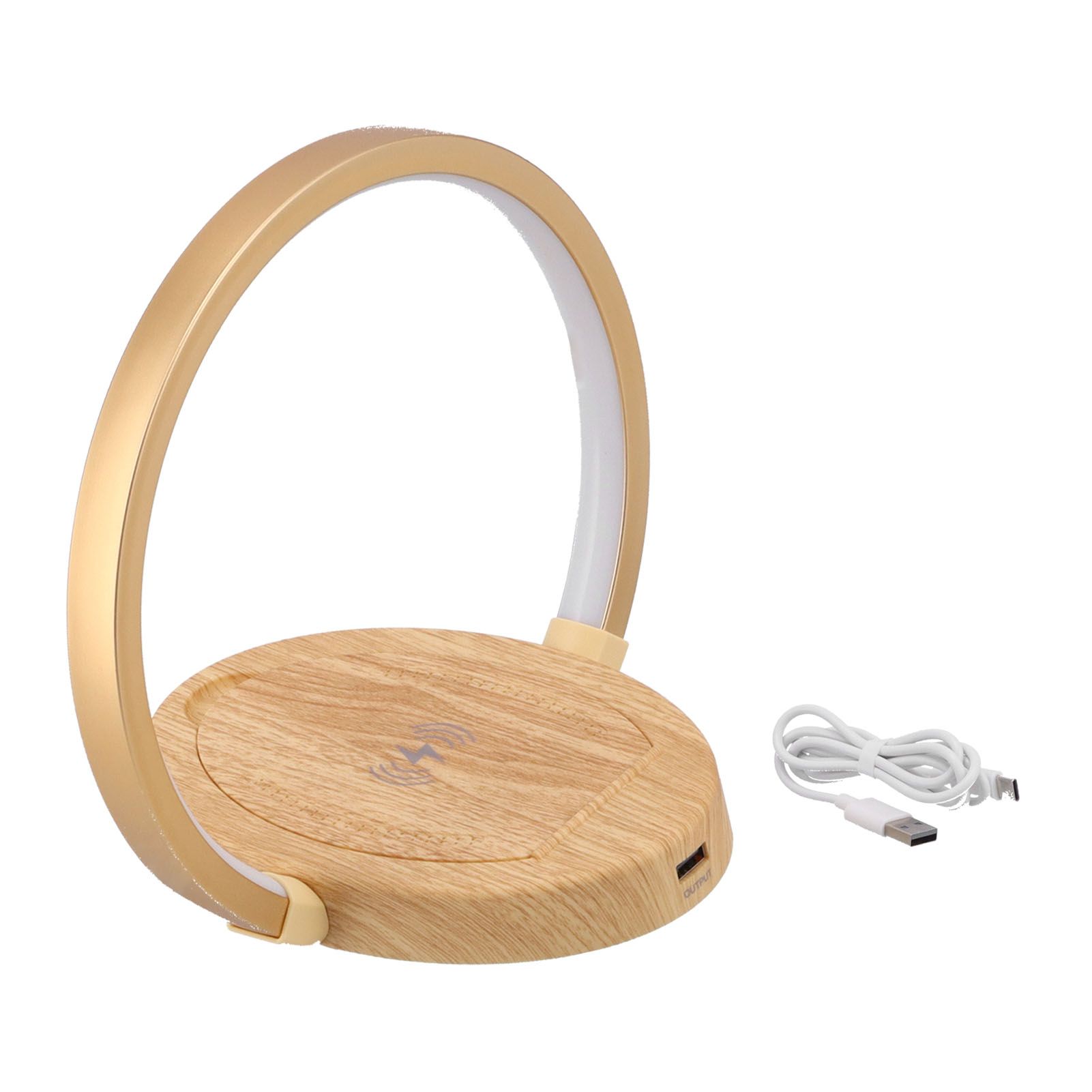 LED Wireless Charger Lamp with 3 Lighting Mode Eye‑Caring Reading Light for Bedroom HomeOval Style - Image 1