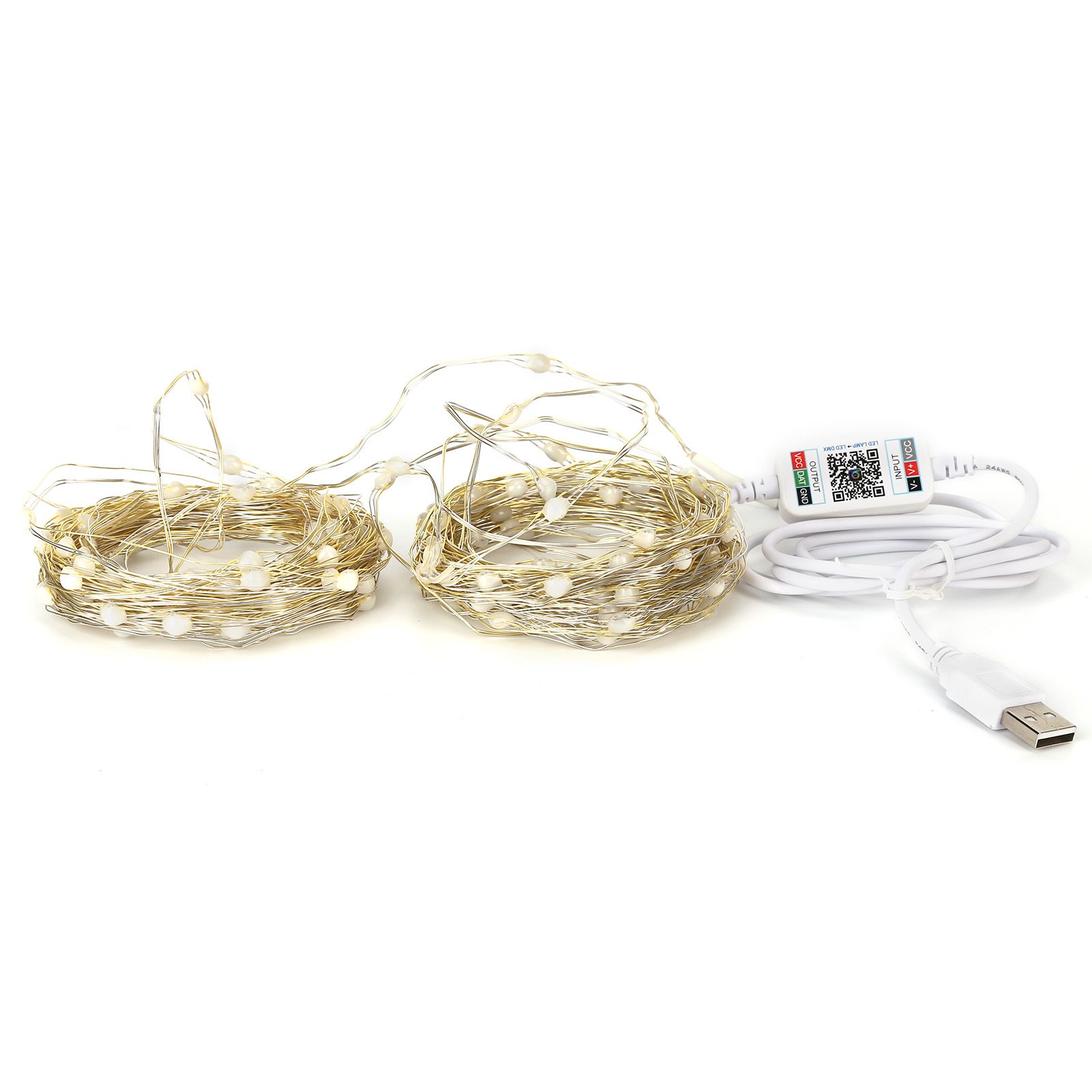 20m / 65.6ft 200LED String Light Phone APP Bluetooth Control Music Sync Colorful Rope Lamp USB Powered - Image 1