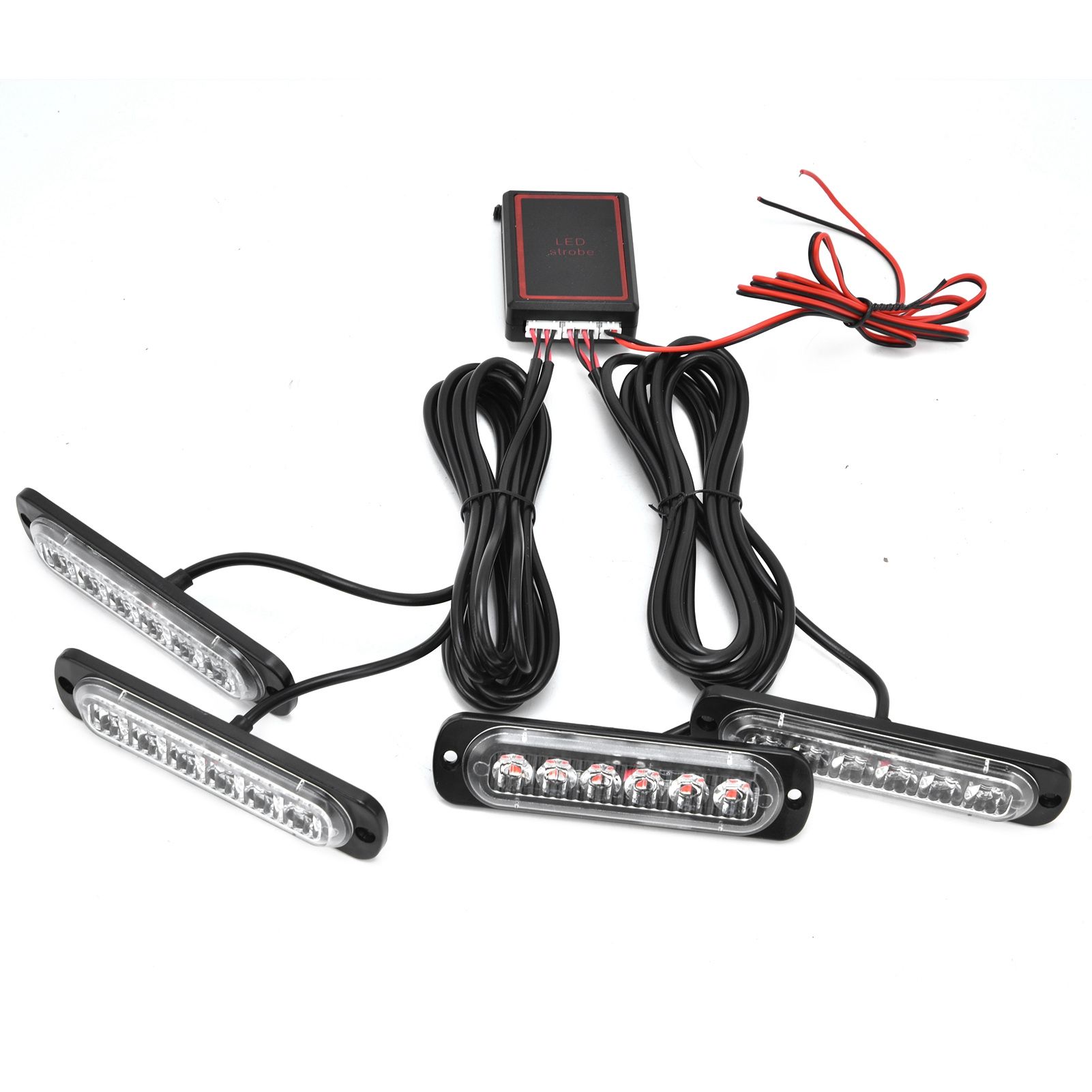 Car 4x6LED Sync Red Blue Strobe Flash Light LED Emergency Warning Lamp 12V with Remote Control - Image 5