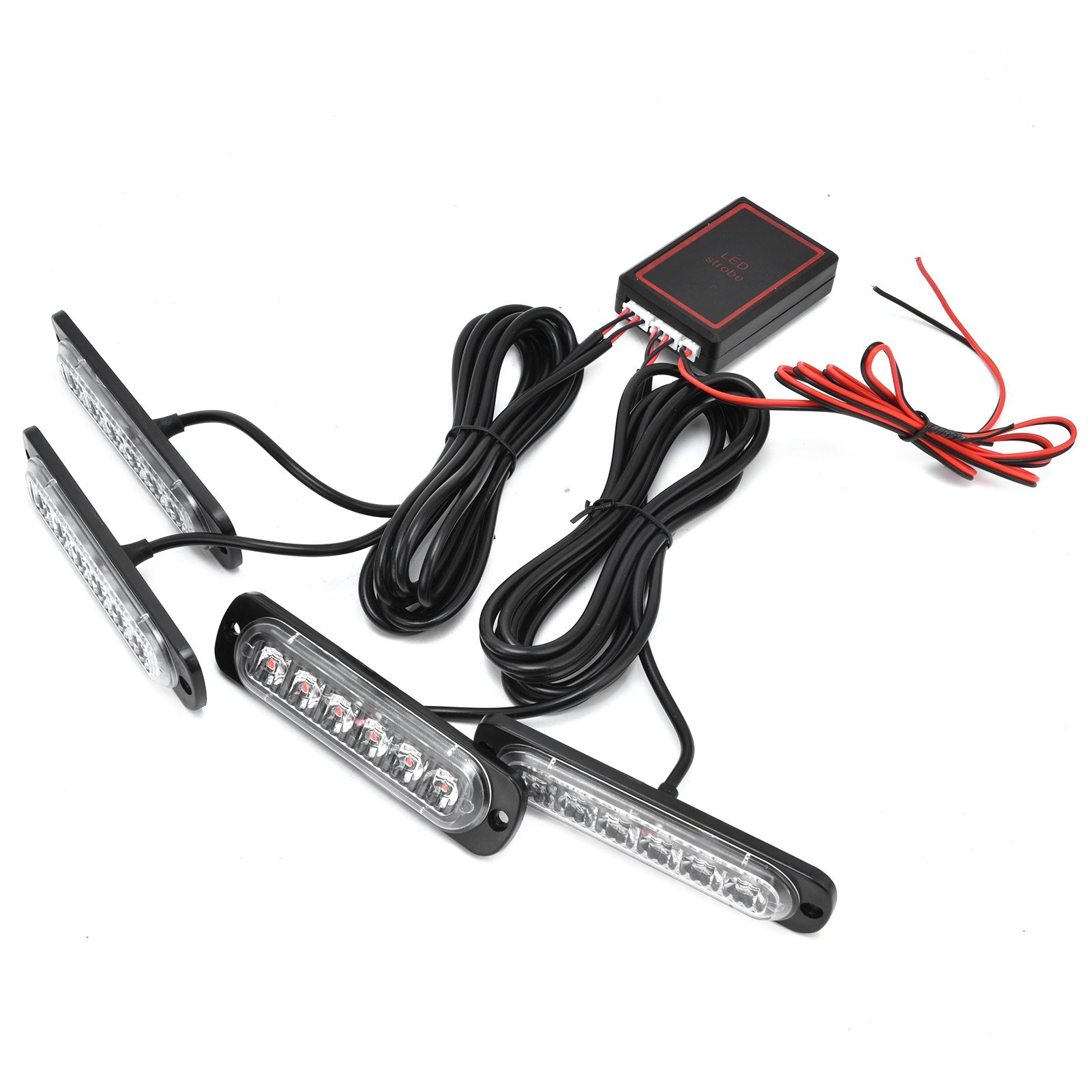 Car 4x6LED Sync Red Blue Strobe Flash Light LED Emergency Warning Lamp 12V with Remote Control - Image 6