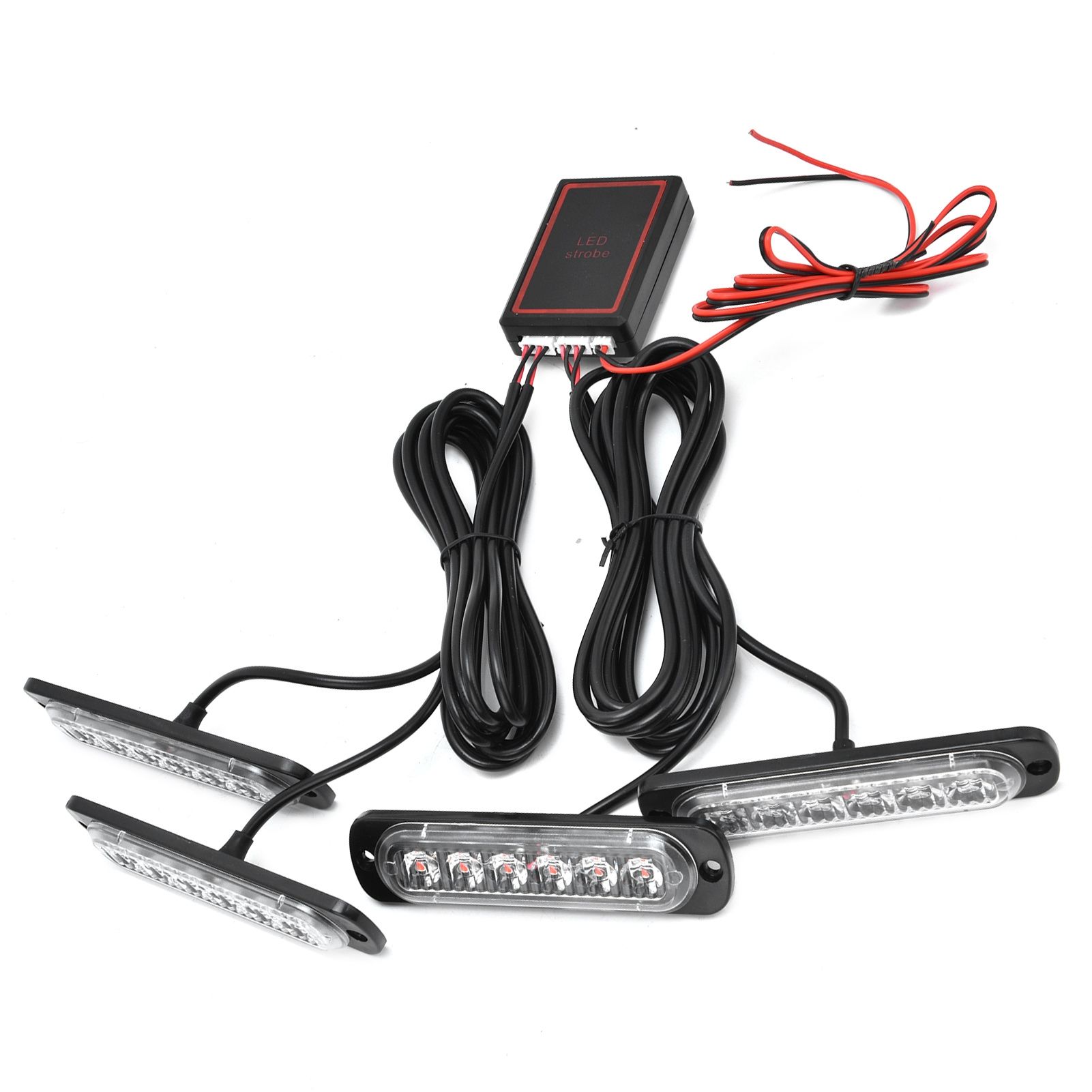 Car 4x6LED Sync Red Blue Strobe Flash Light LED Emergency Warning Lamp 12V with Remote Control - Image 7