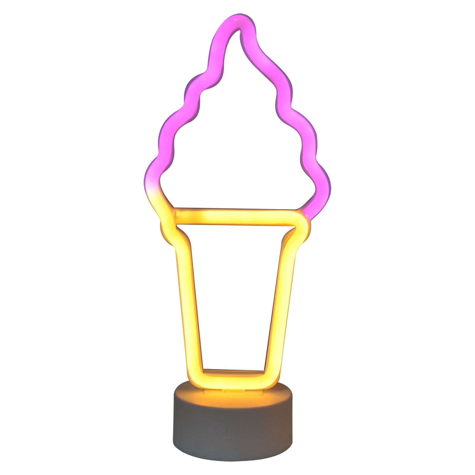 Ice Cream Shape LED Neon Sign Decorative Neon Sign with Base for Baby Room Bar Wedding Party - Image 1