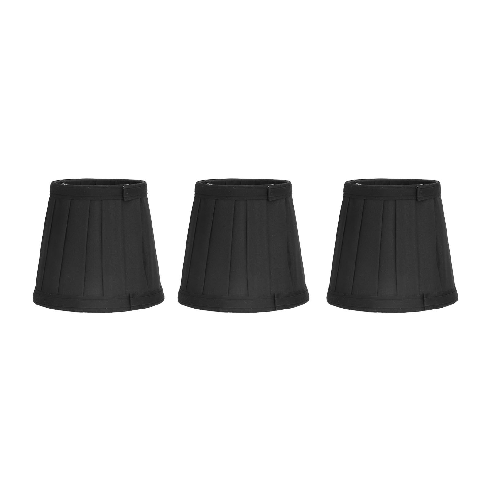 3PCS Cloth Lampshade E14 Clip On Fabric Lamp Cover for Chandelier Wall Lamp Office Home Decor(Black ) - Image 2