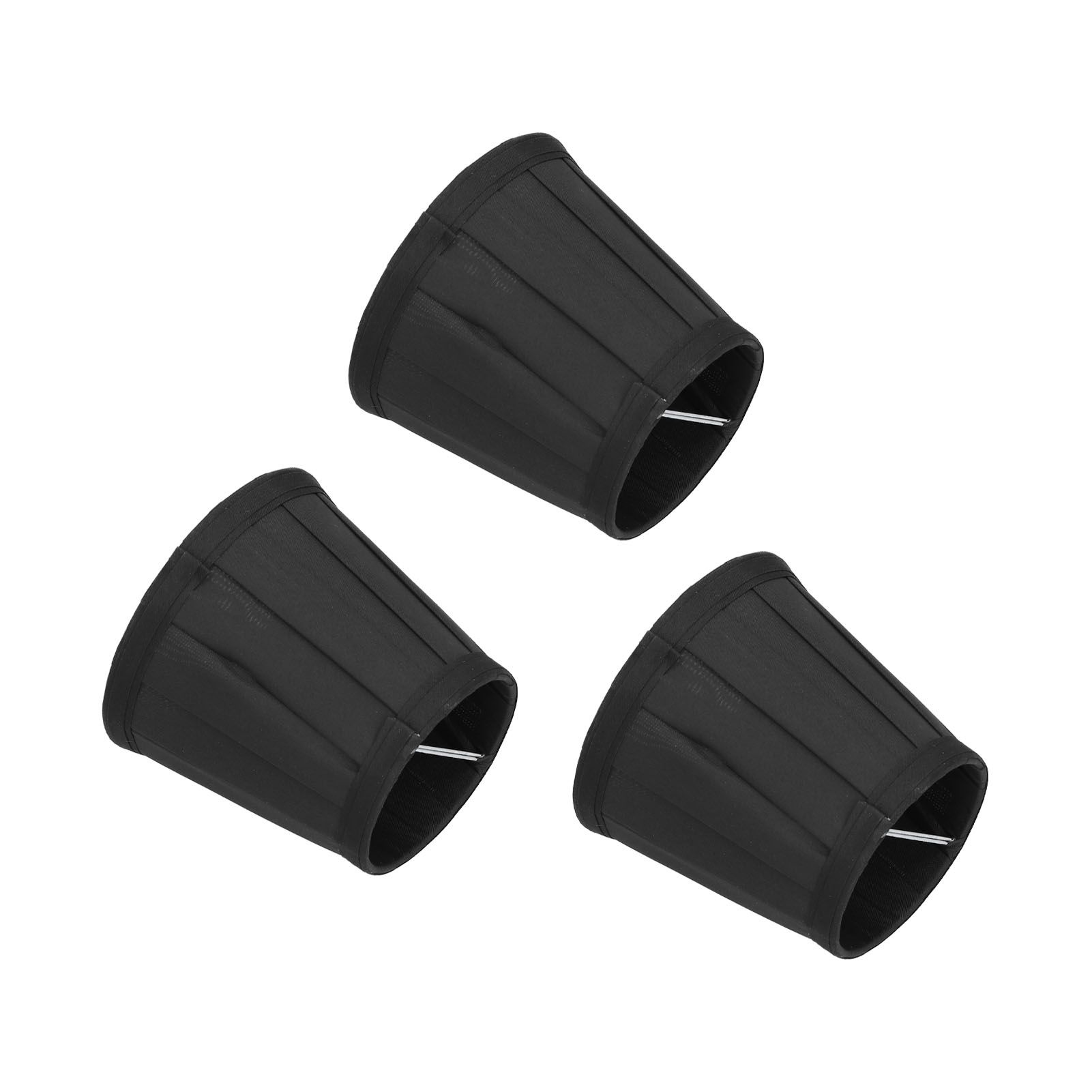 3PCS Cloth Lampshade E14 Clip On Fabric Lamp Cover for Chandelier Wall Lamp Office Home Decor(Black ) - Image 6