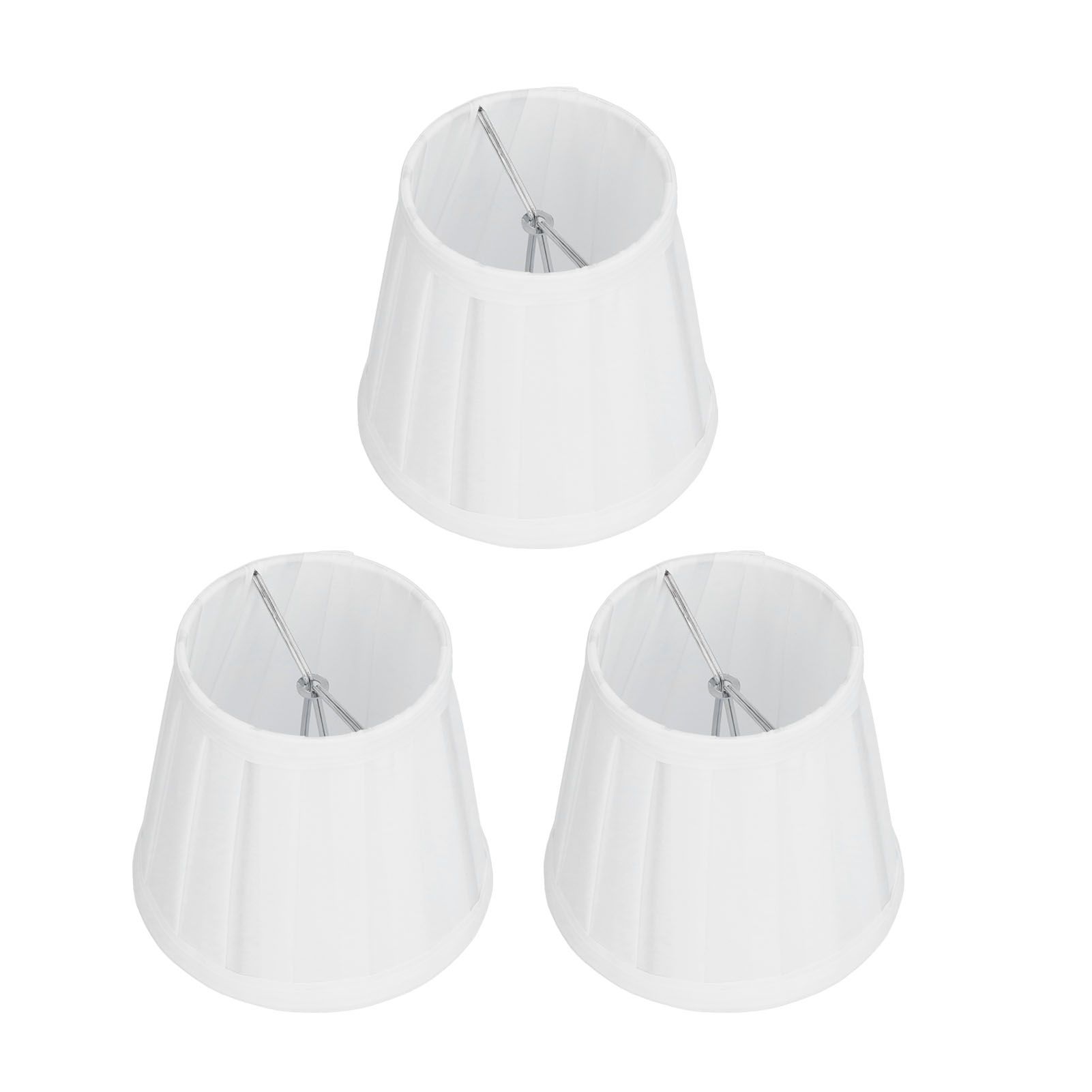 3PCS Cloth Lampshade E14 Clip On Fabric Lamp Cover for Chandelier Wall Lamp Office Home Decor(White ) - Image 1