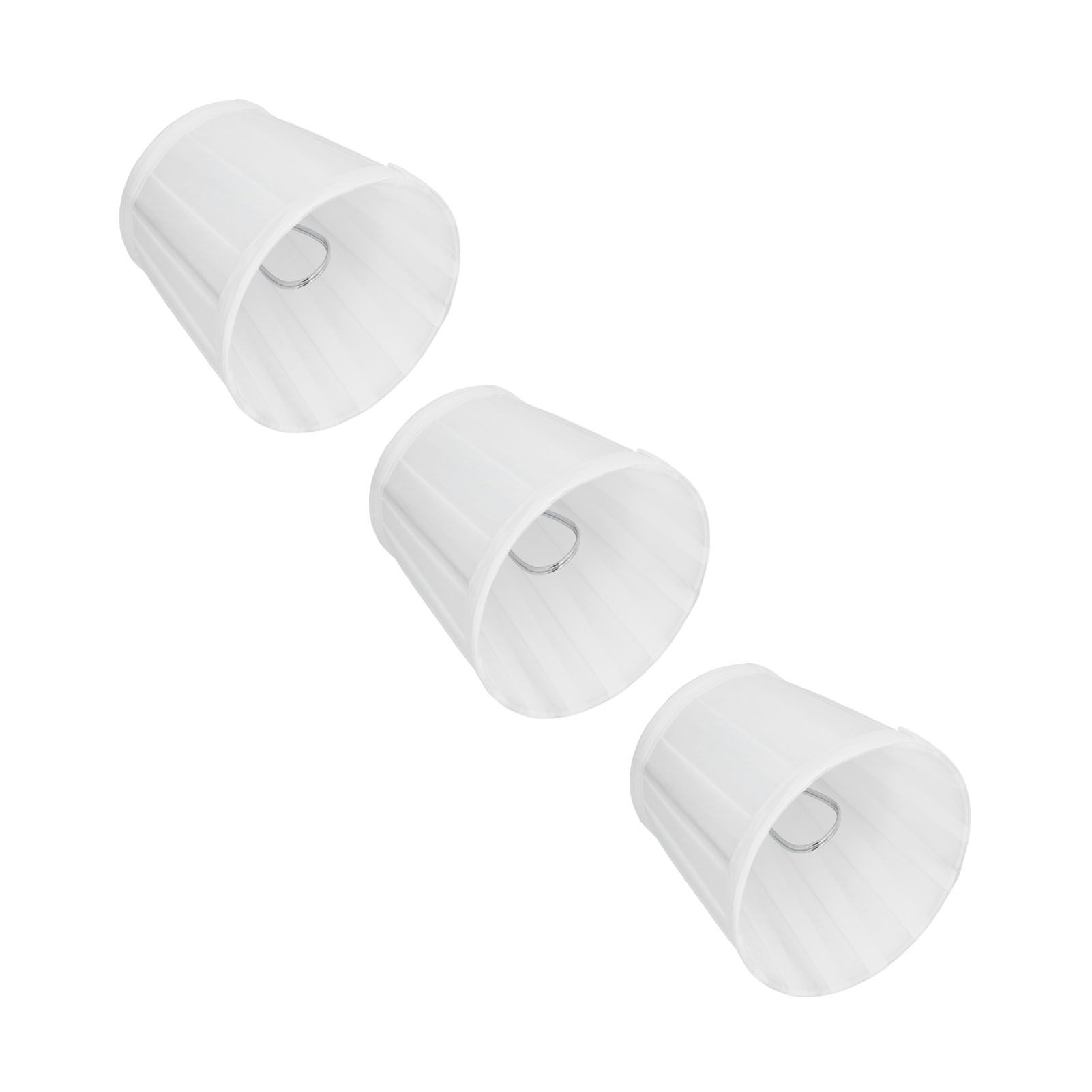 3PCS Cloth Lampshade E14 Clip On Fabric Lamp Cover for Chandelier Wall Lamp Office Home Decor(White ) - Image 3