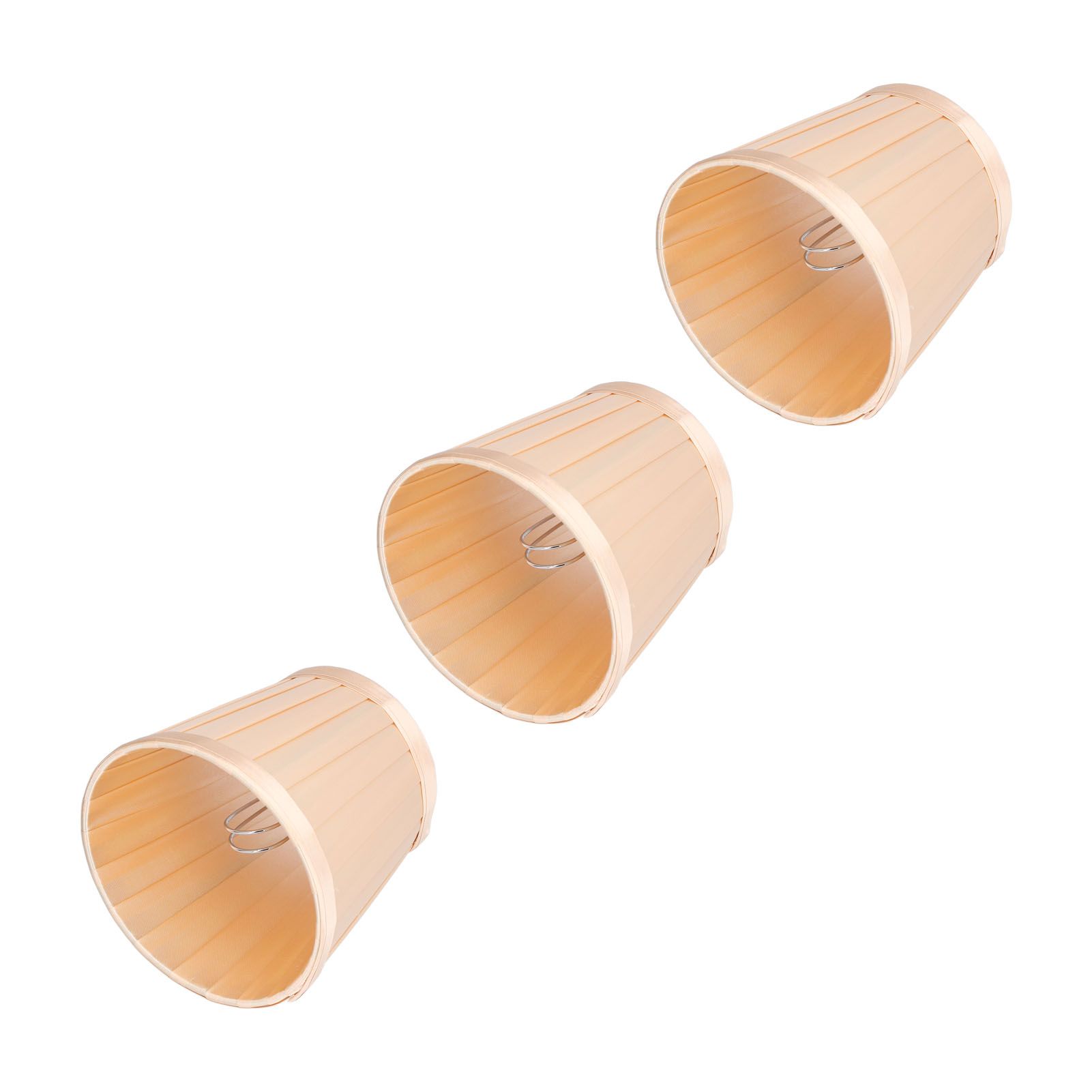 3PCS Cloth Lampshade E14 Clip On Fabric Lamp Cover for Chandelier Wall Lamp Office Home Decor(Light Gold ) - Image 3