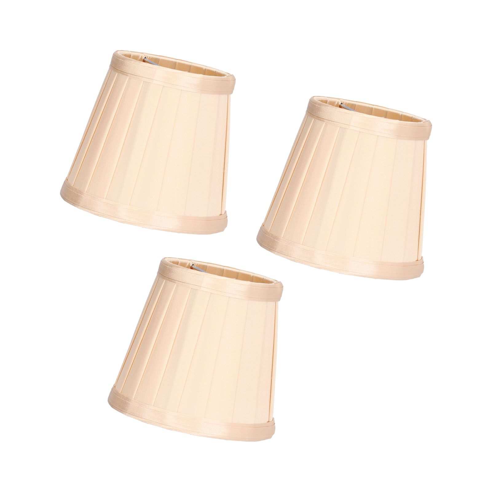 3PCS Cloth Lampshade E14 Clip On Fabric Lamp Cover for Chandelier Wall Lamp Office Home Decor(Light Gold ) - Image 7