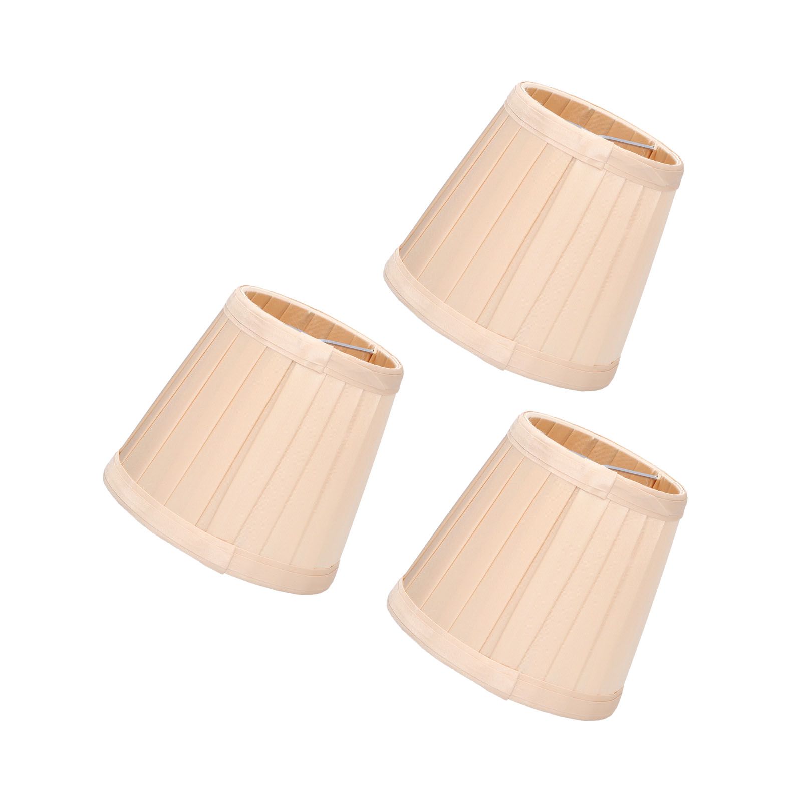 3PCS Cloth Lampshade E14 Clip On Fabric Lamp Cover for Chandelier Wall Lamp Office Home Decor(Light Gold ) - Image 8