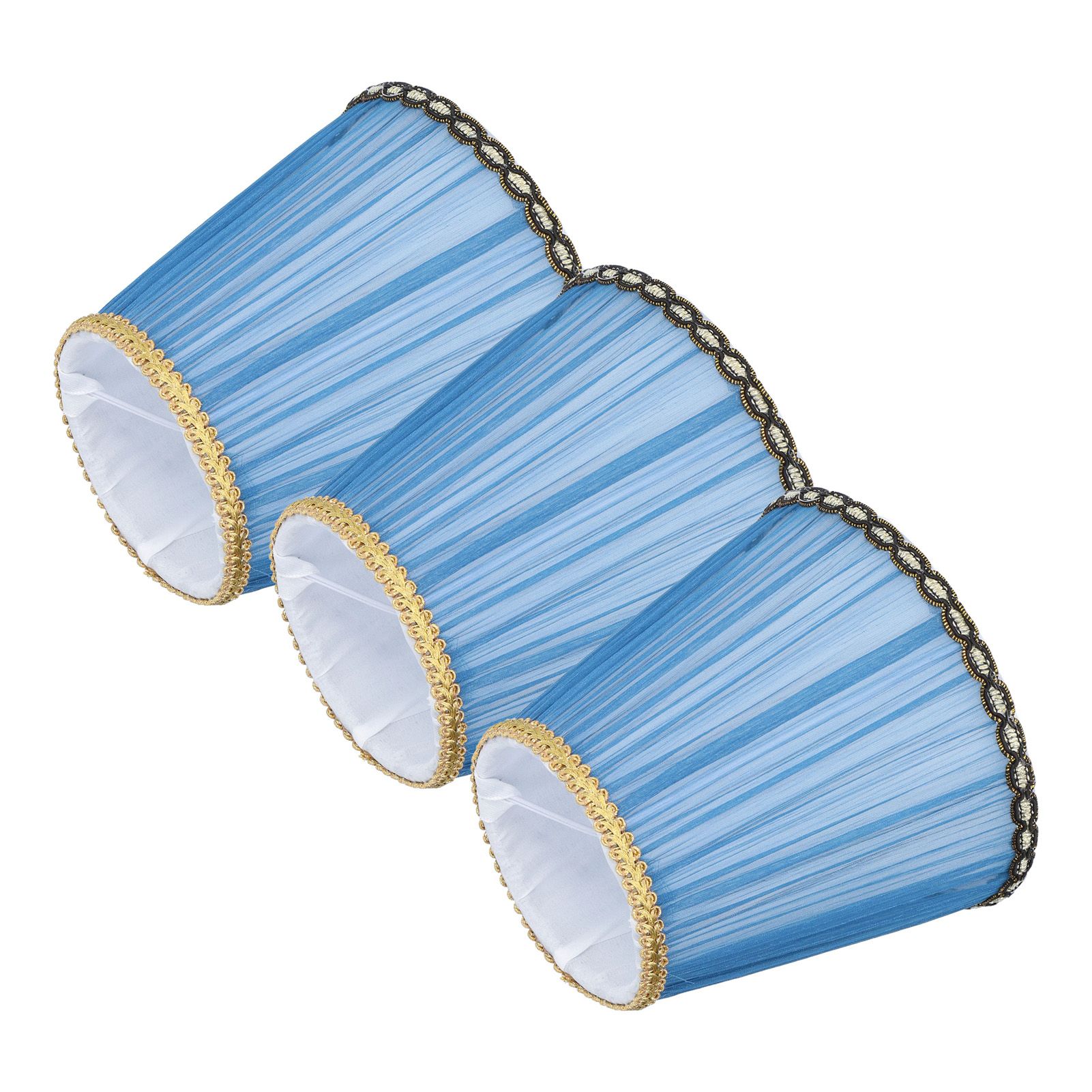 3PCS Cloth Lamp Shade E14 ClipOn Lampshade for Candle Chandelier Wall Lamp Table Light Indoor Decor(Dark Blue ) - Image 2