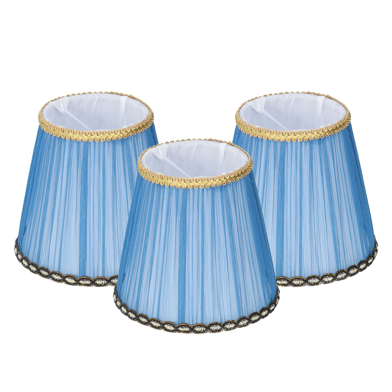 3PCS Cloth Lamp Shade E14 ClipOn Lampshade for Candle Chandelier Wall Lamp Table Light Indoor Decor(Dark Blue ) - Image 4
