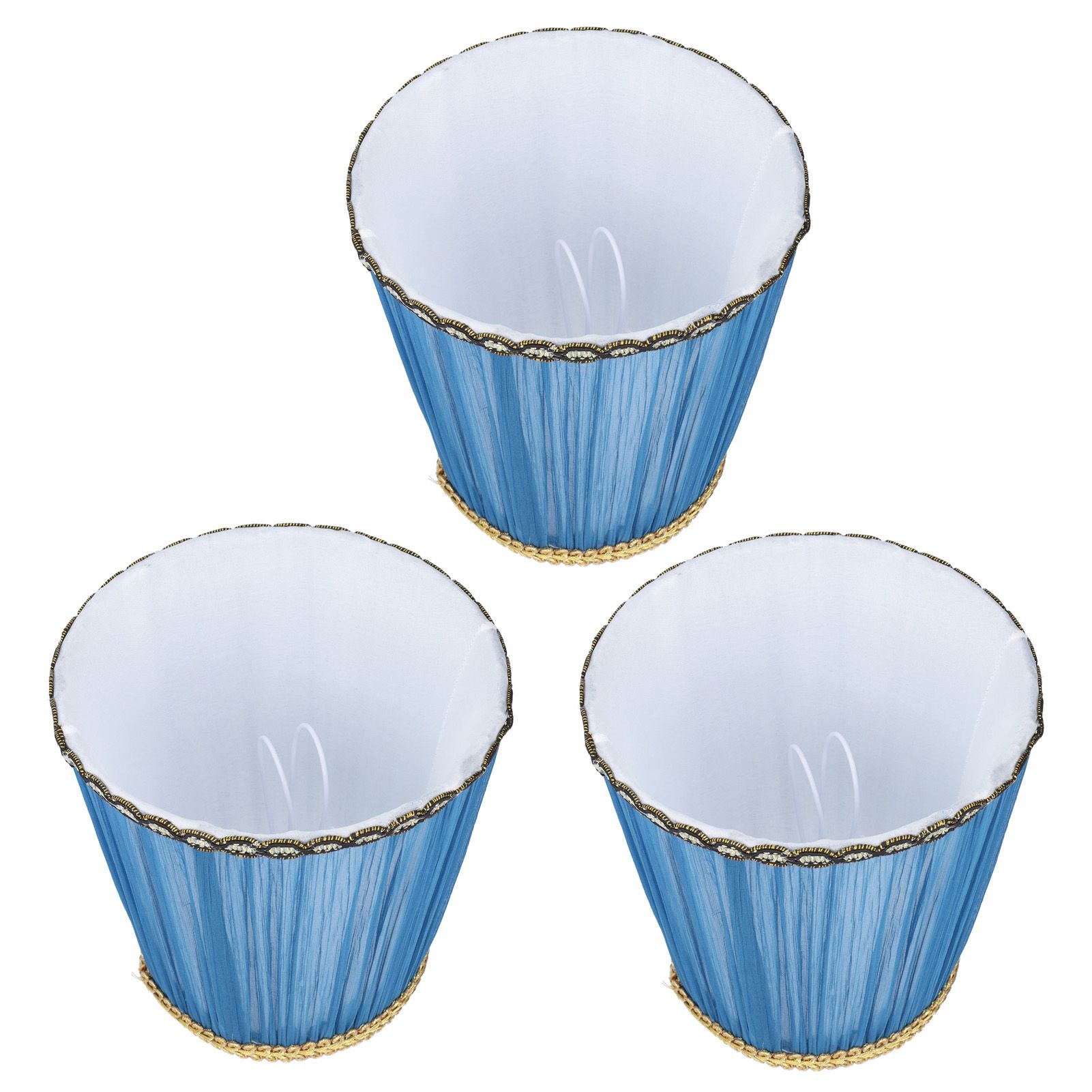 3PCS Cloth Lamp Shade E14 ClipOn Lampshade for Candle Chandelier Wall Lamp Table Light Indoor Decor(Dark Blue ) - Image 7