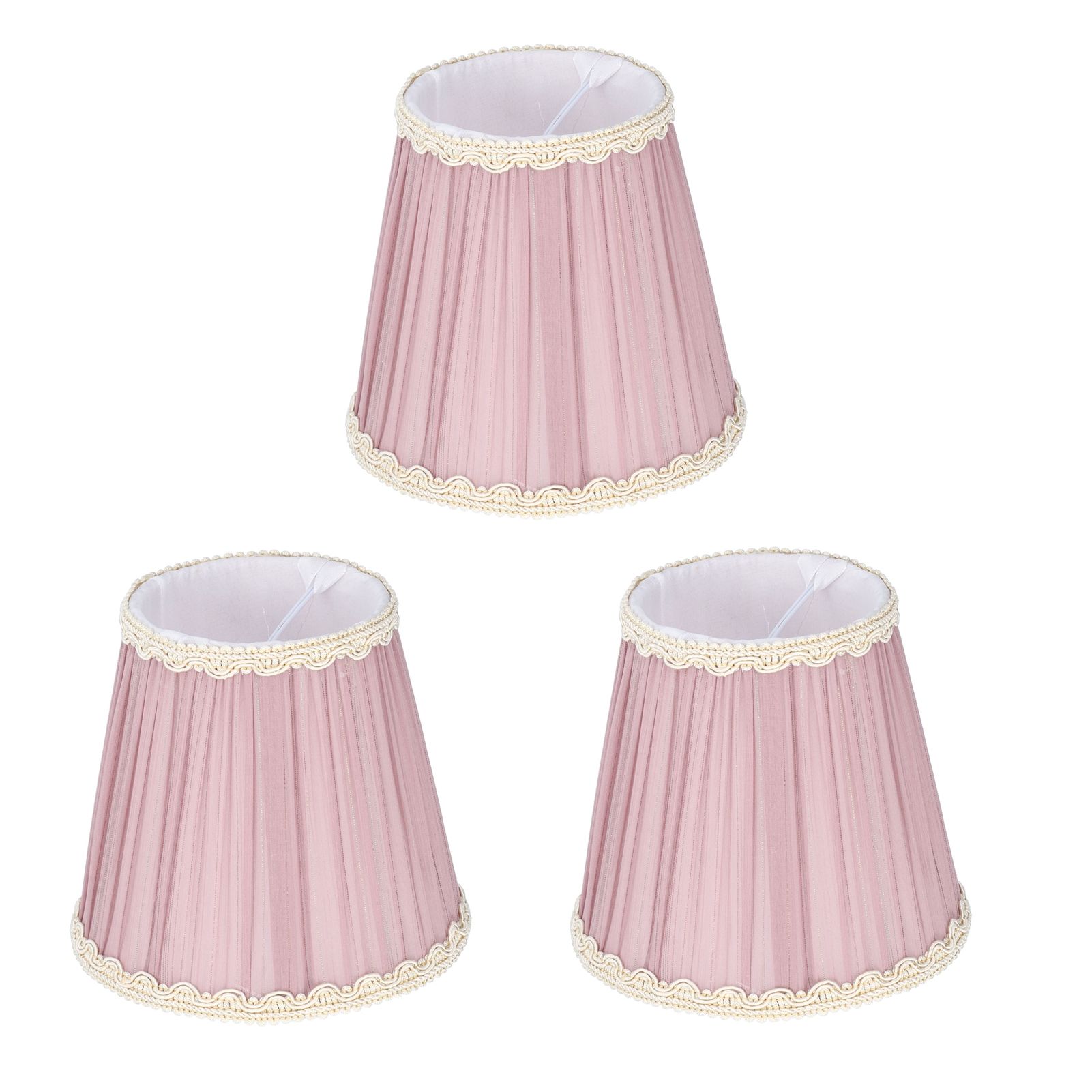 3PCS Cloth Lamp Shade E14 ClipOn Lampshade for Candle Chandelier Wall Lamp Table Light Indoor Decor(Light Purple ) - Image 1