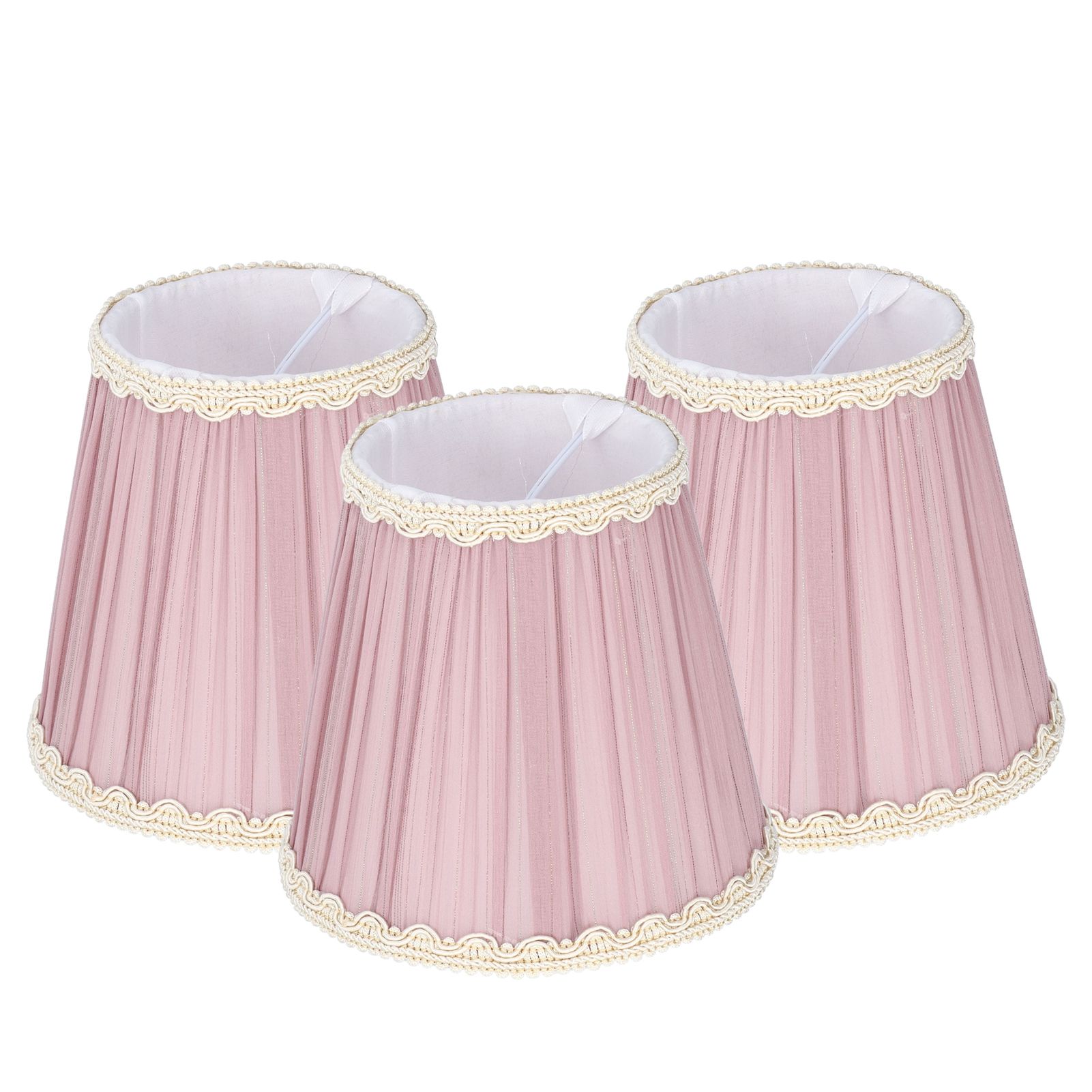 3PCS Cloth Lamp Shade E14 ClipOn Lampshade for Candle Chandelier Wall Lamp Table Light Indoor Decor(Light Purple ) - Image 3