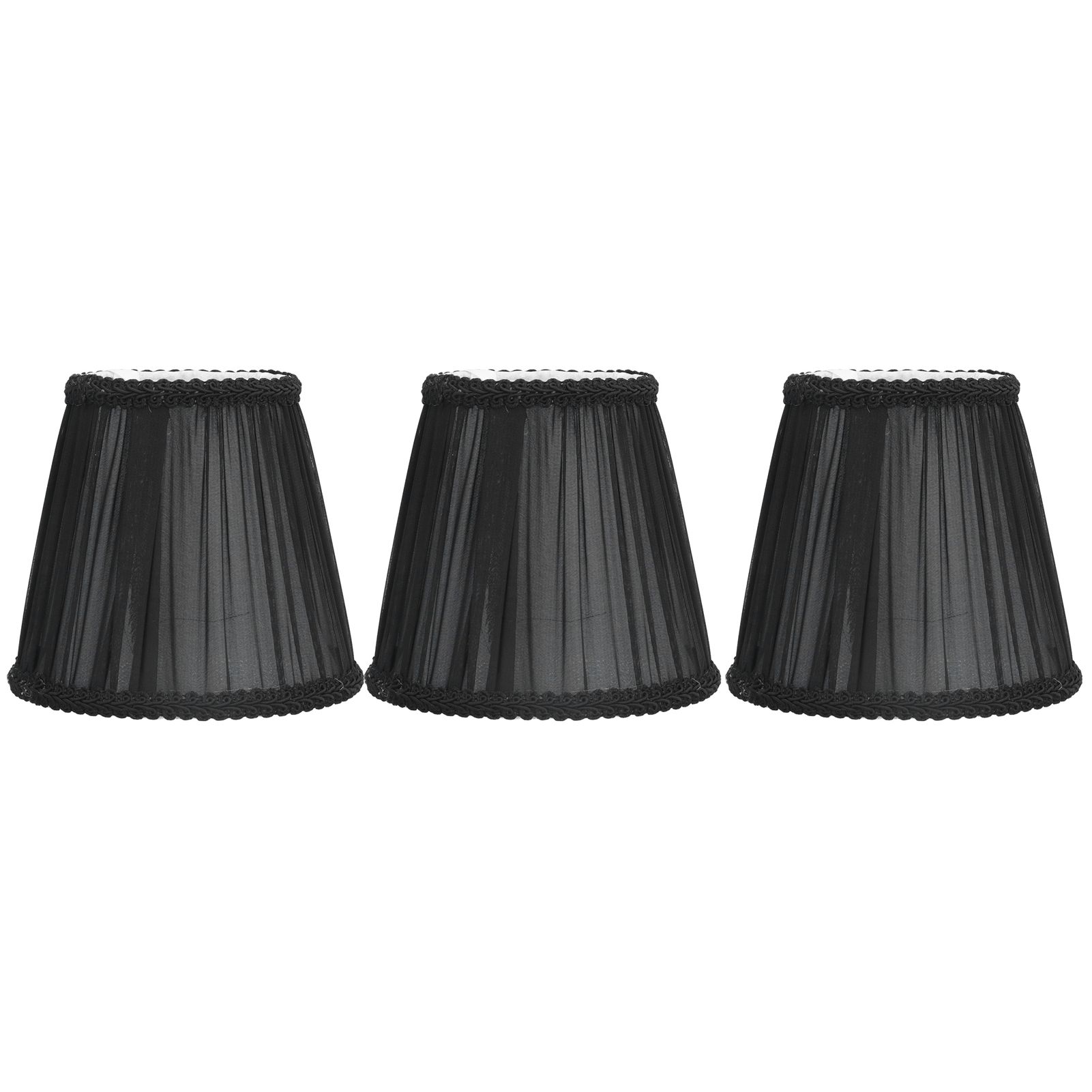 3PCS E14 ClipOn Cloth Lamp Shade Modern Fabric Lampshade Table Light Cover for Candle Chandelier(Black ) - Image 8