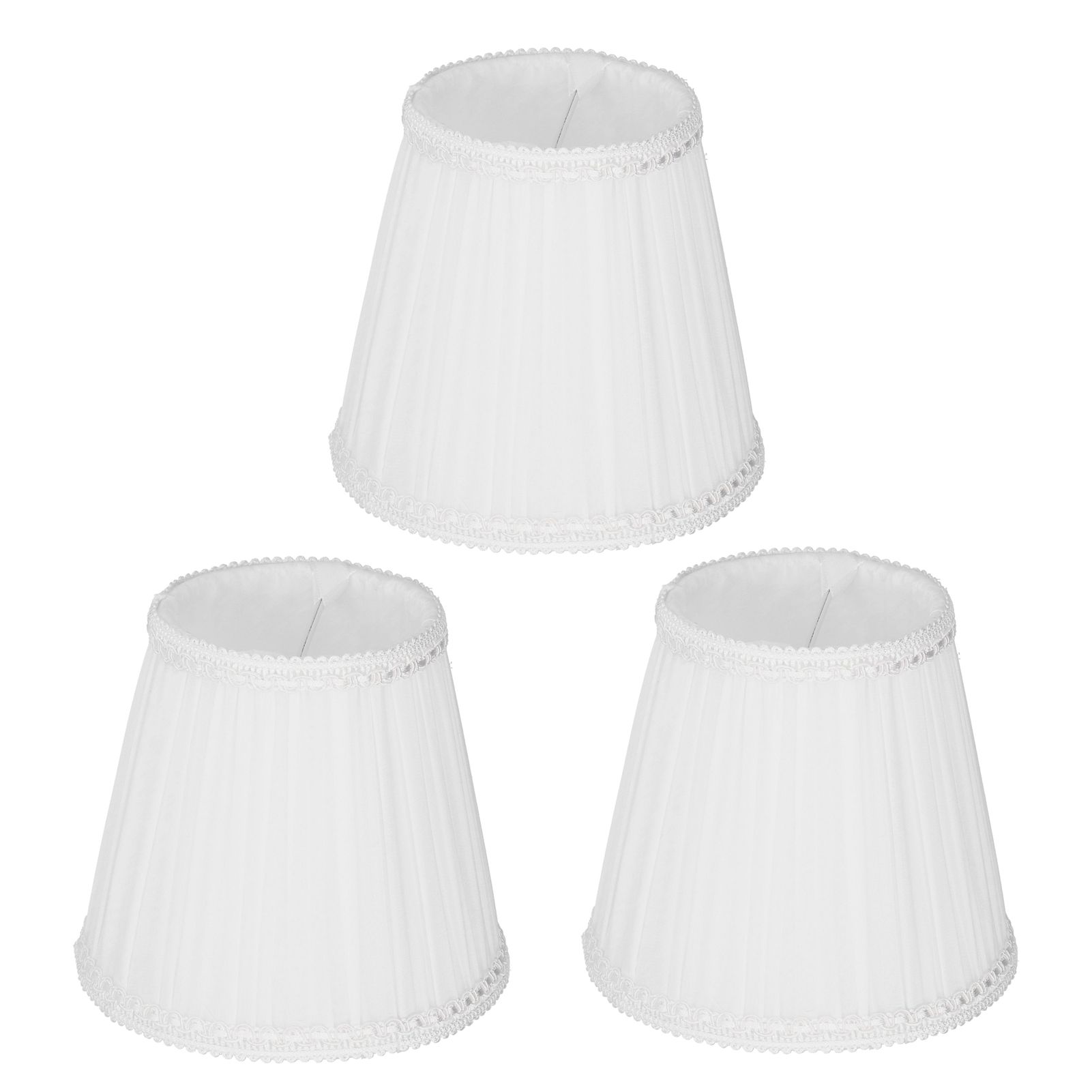 3PCS E14 ClipOn Cloth Lamp Shade Modern Fabric Lampshade Table Light Cover for Candle Chandelier(White ) - Image 1