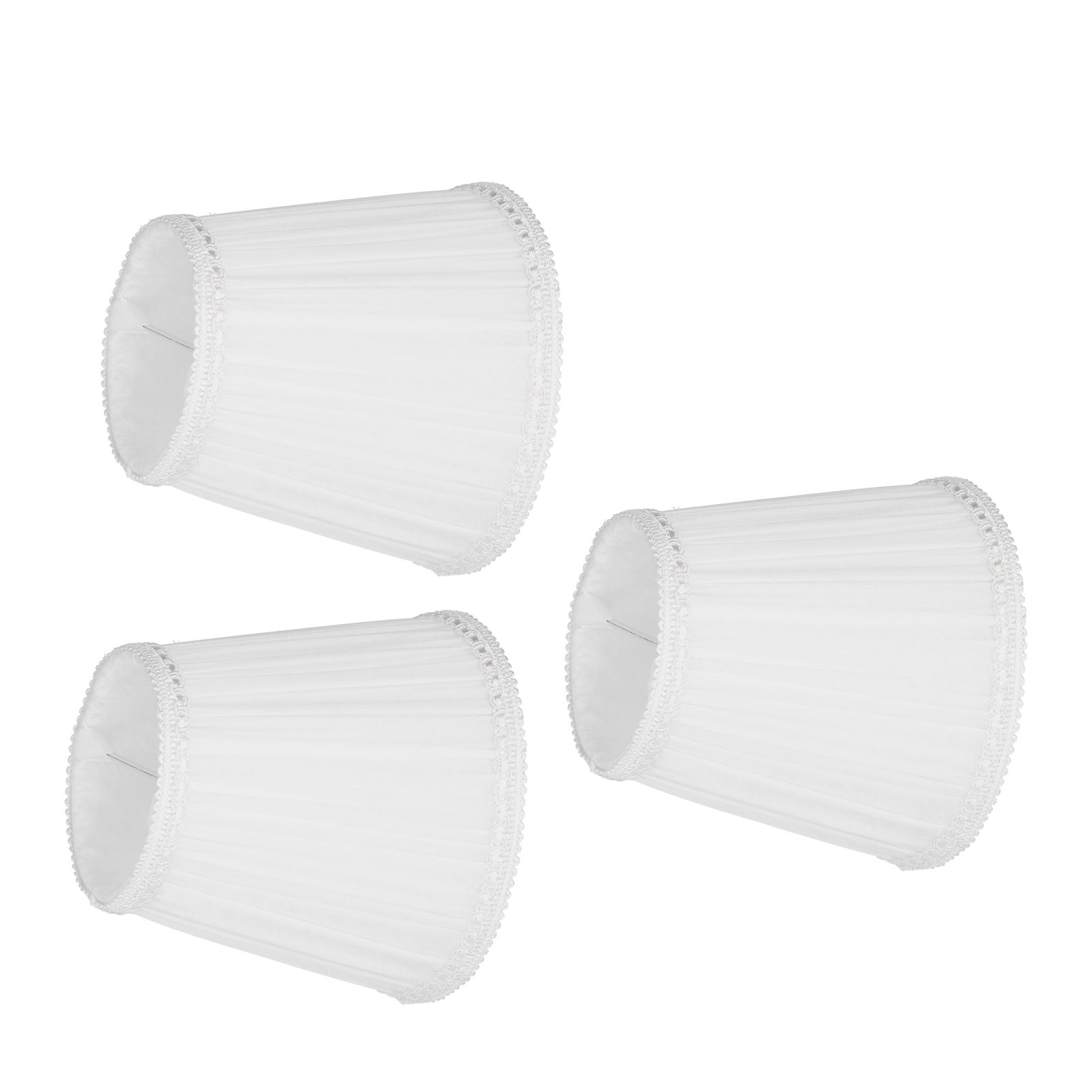 3PCS E14 ClipOn Cloth Lamp Shade Modern Fabric Lampshade Table Light Cover for Candle Chandelier(White ) - Image 2