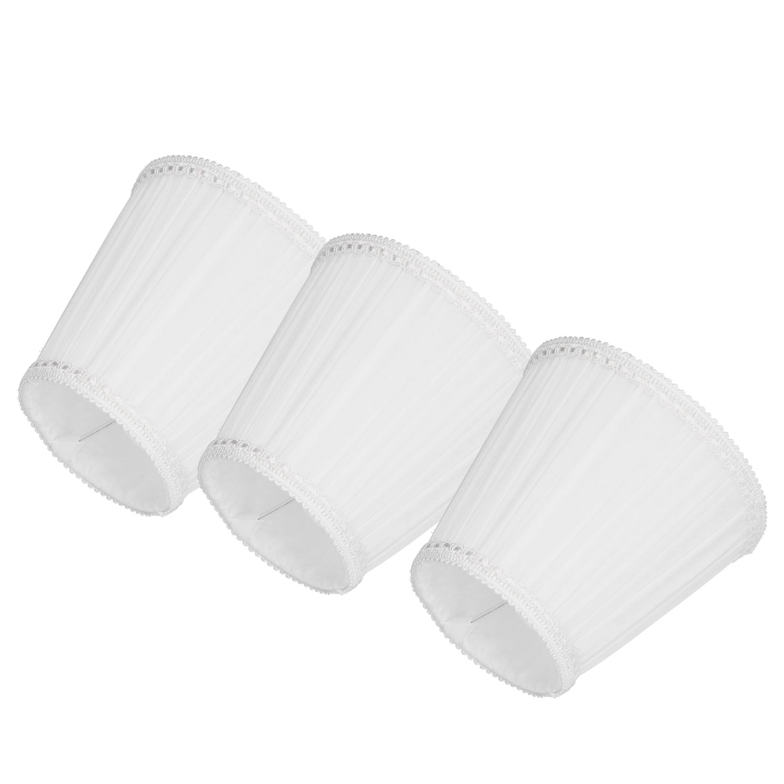 3PCS E14 ClipOn Cloth Lamp Shade Modern Fabric Lampshade Table Light Cover for Candle Chandelier(White ) - Image 4