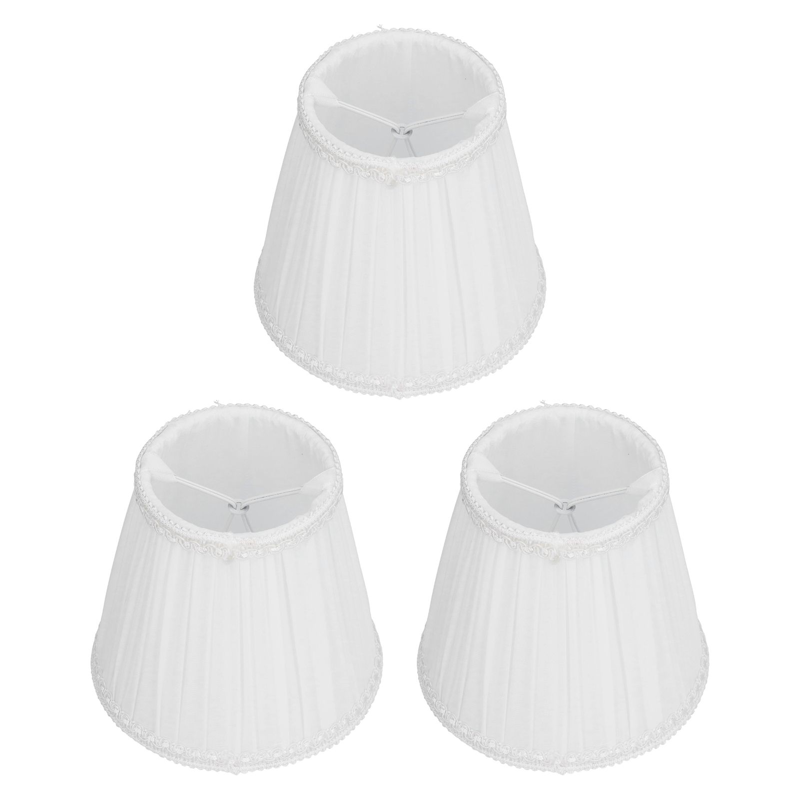 3PCS E14 ClipOn Cloth Lamp Shade Modern Fabric Lampshade Table Light Cover for Candle Chandelier(White ) - Image 5