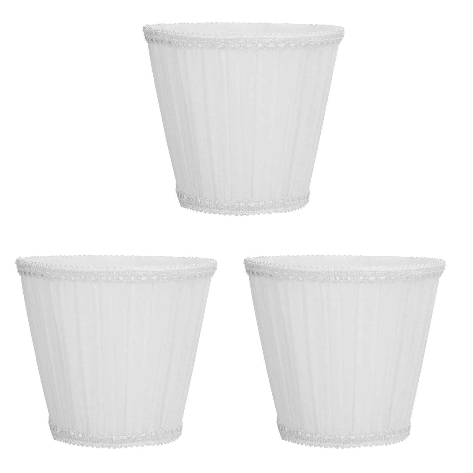 3PCS E14 ClipOn Cloth Lamp Shade Modern Fabric Lampshade Table Light Cover for Candle Chandelier(White ) - Image 6