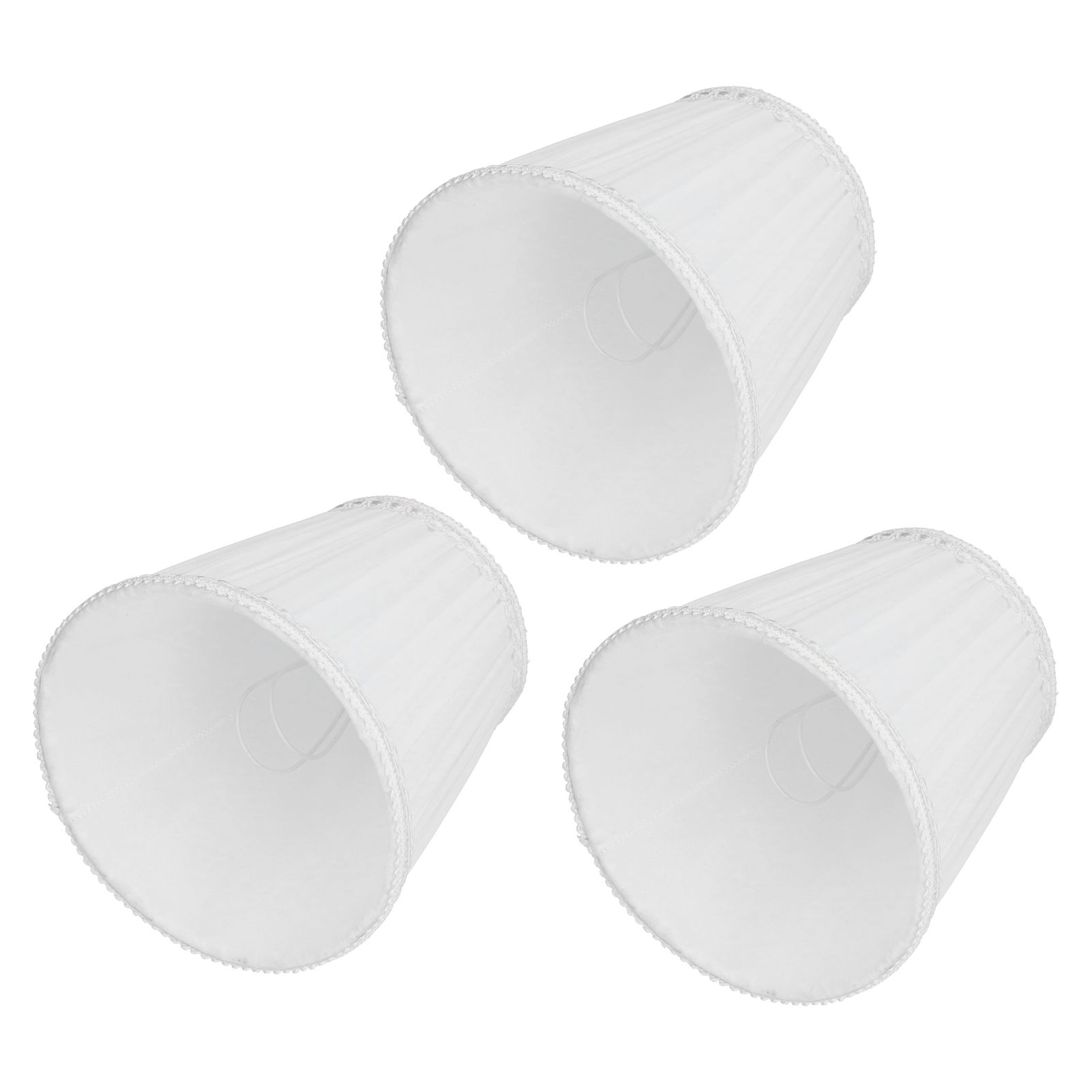 3PCS E14 ClipOn Cloth Lamp Shade Modern Fabric Lampshade Table Light Cover for Candle Chandelier(White ) - Image 7