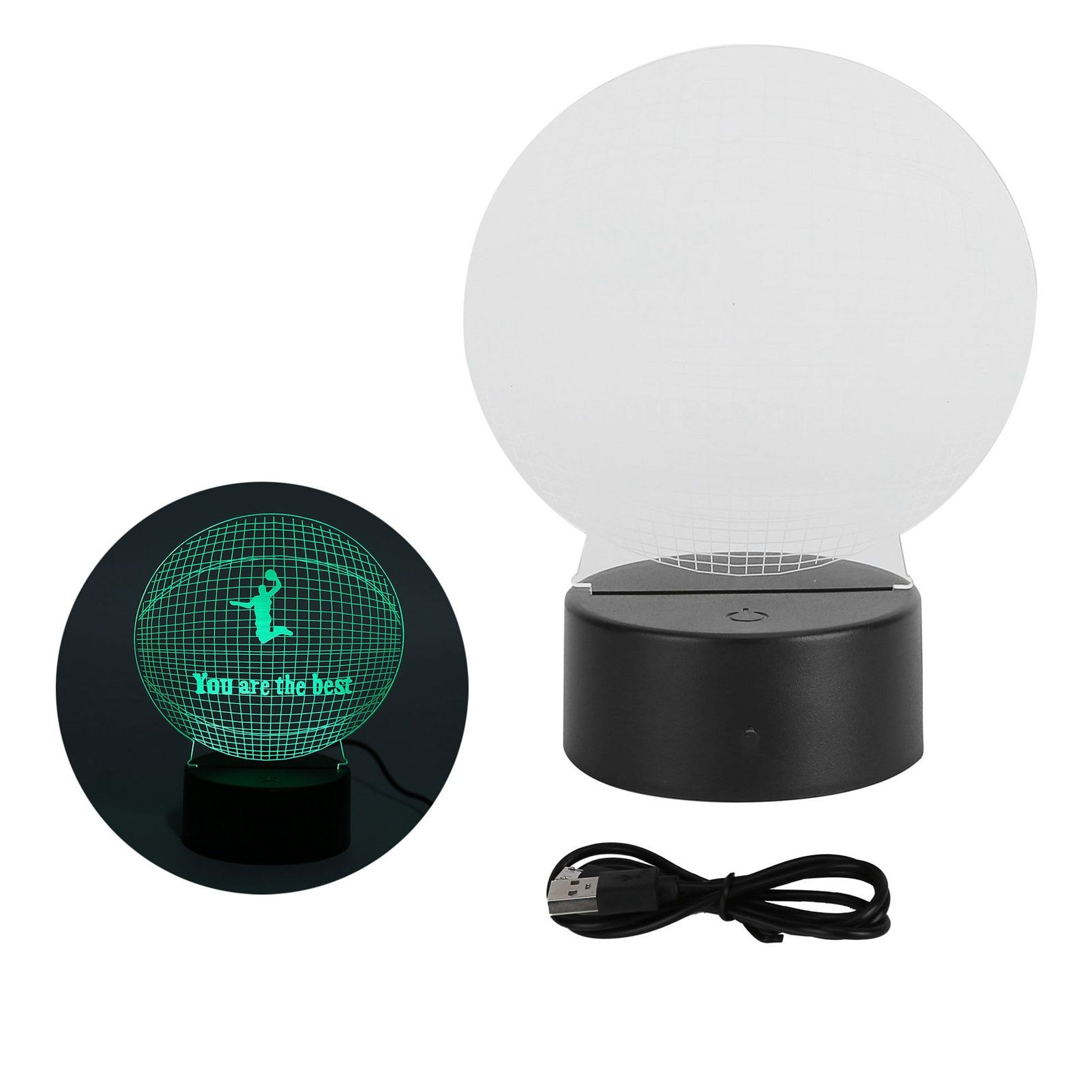 Basketball 3D LED Lamp Night Light Touch Bedside Lamp for Kids Teen Boys Room Decoration USB Or Battery Powered - Image 1