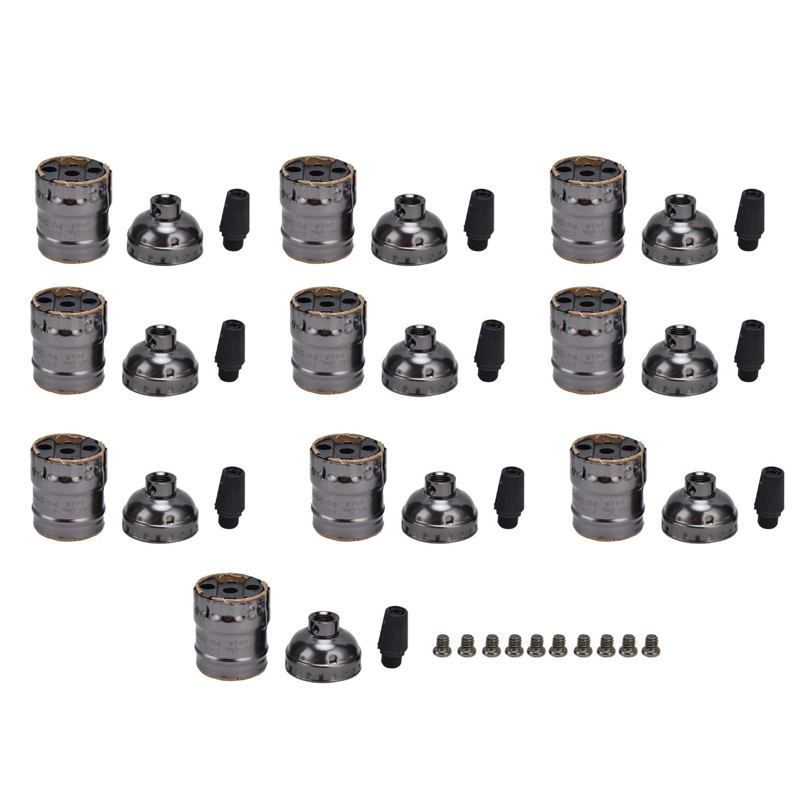 10Pcs Retro Lamp Holder Durable Elegant Aluminum Ceiling Bulb Socket for E26 E27 Bulb - Image 1