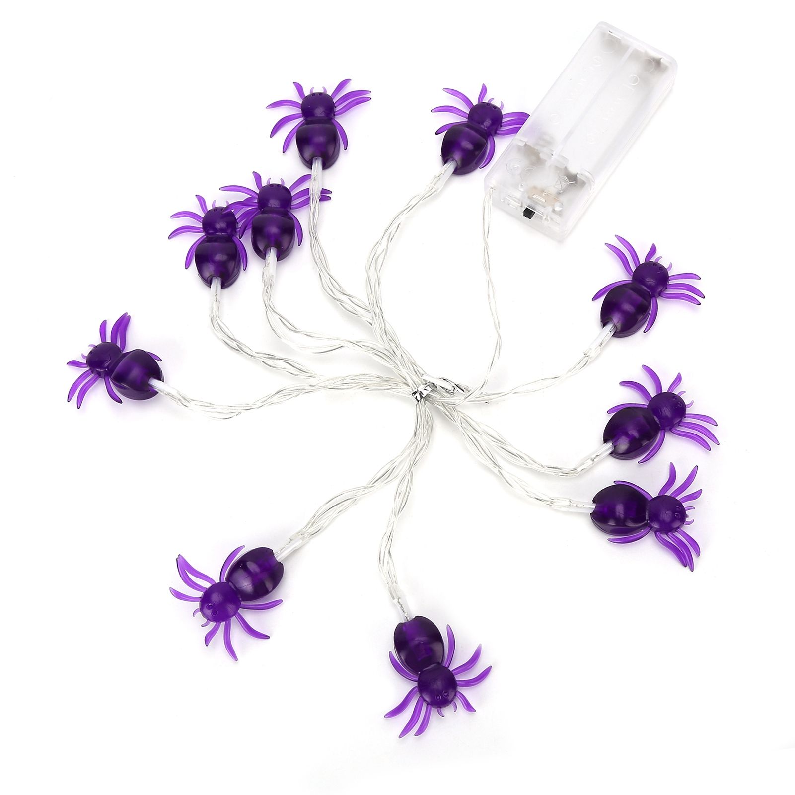 Halloween Lights LED Purple Spider Shape Decorative String Lights for Festival Party Indoor Outdoor Decoration - Image 2