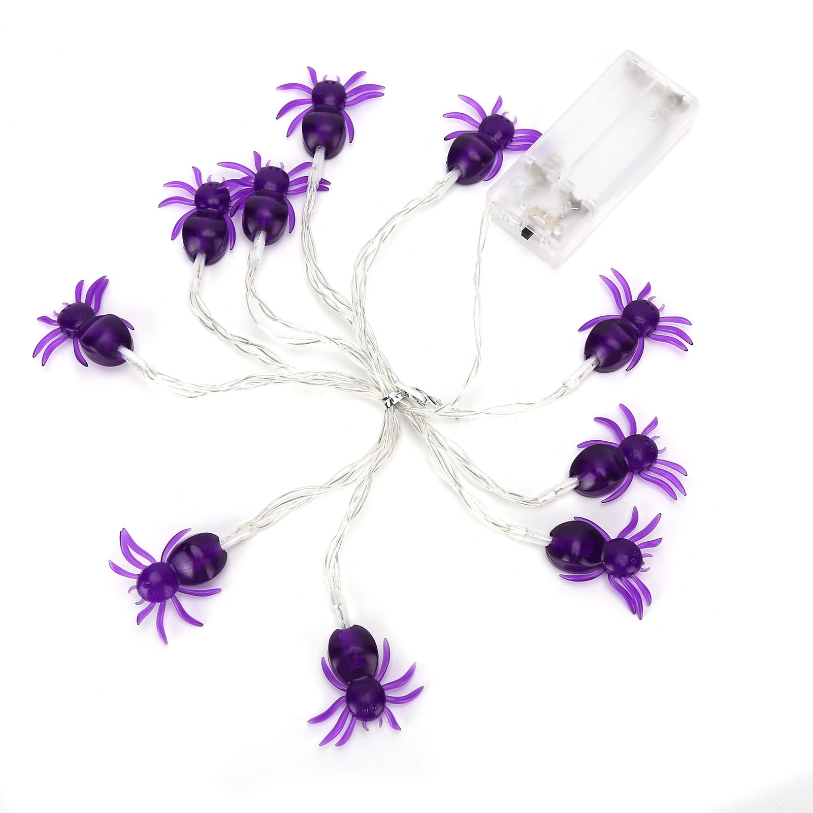 Halloween Lights LED Purple Spider Shape Decorative String Lights for Festival Party Indoor Outdoor Decoration - Image 3