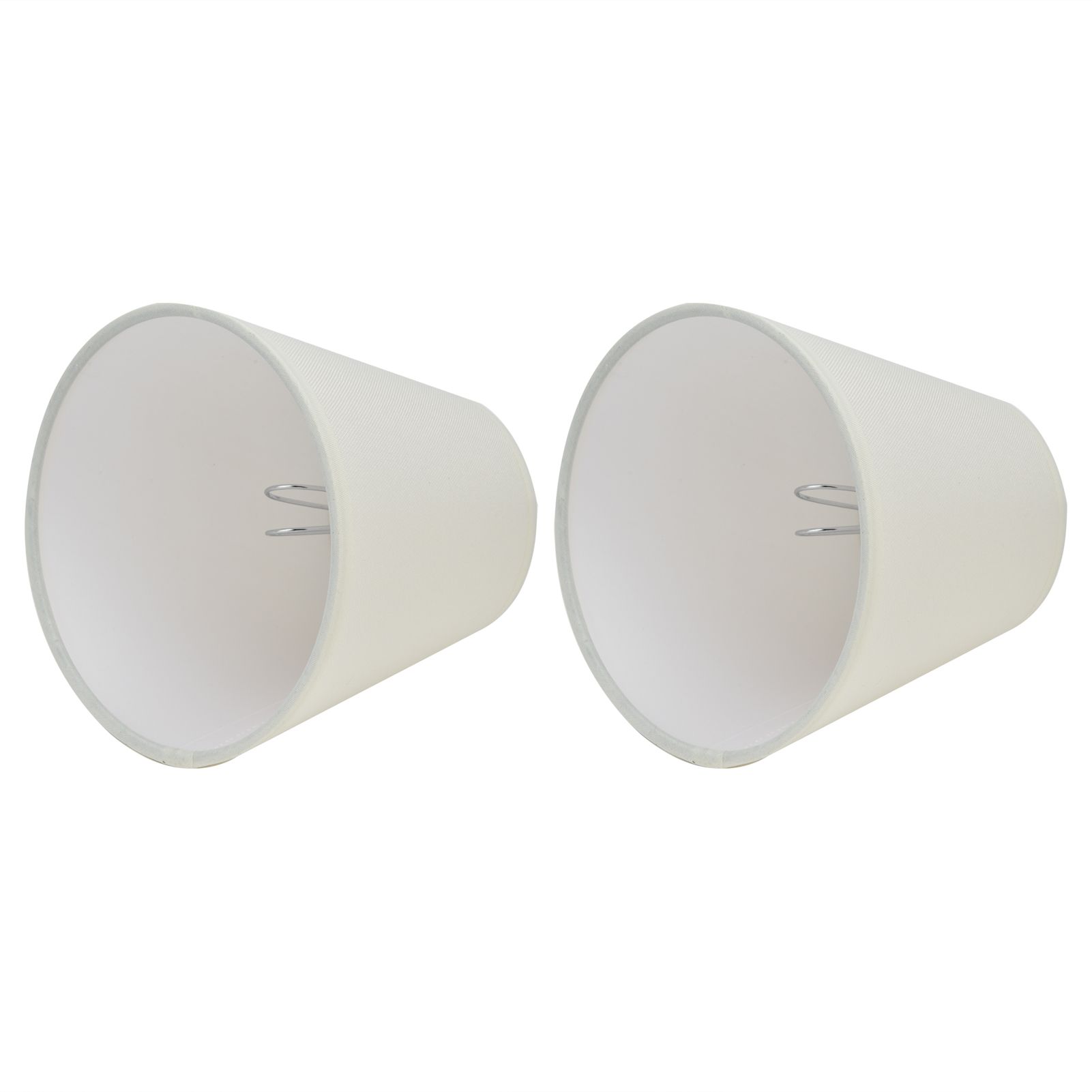2PCS Fabric Lampshade European Style Clip On Lamp Shade for E14 Screw Chandelier Wall LampPT07 White - Image 4