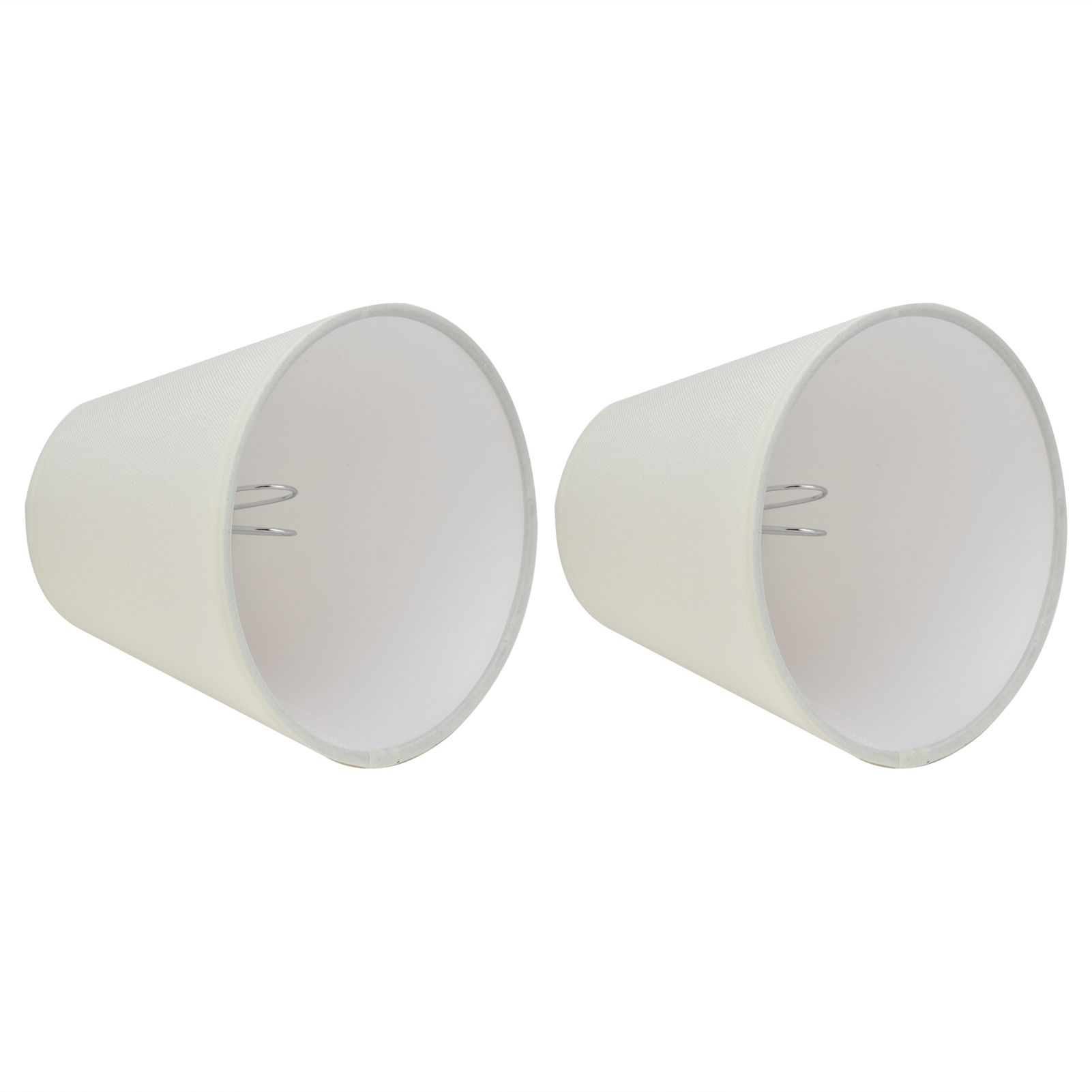 2PCS Fabric Lampshade European Style Clip On Lamp Shade for E14 Screw Chandelier Wall LampPT07 White - Image 5