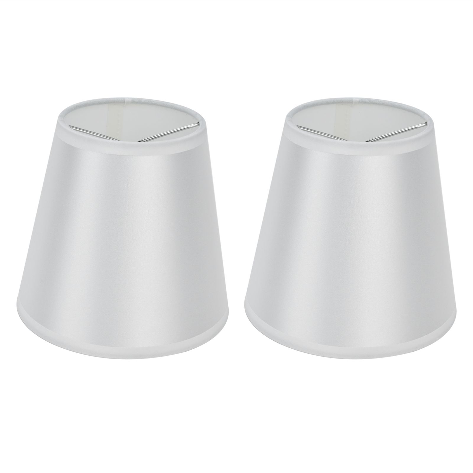 2PCS Modern Fabric Lampshade Clip On Wall Lamp Chandelier Lamp Shade for E14 Screw Table LightPT10 White - Image 2