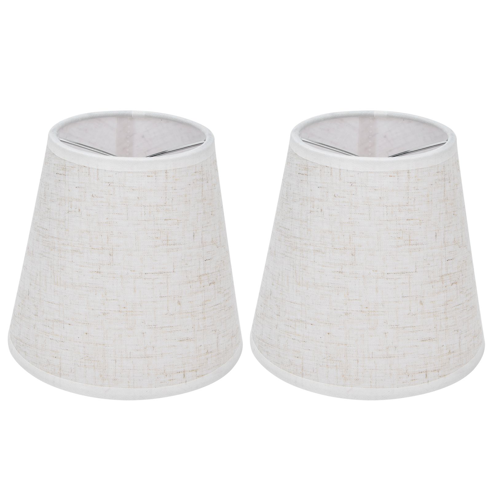 2PCS Table Lamp Shade Cover Fabric Clip On Lampshade for E14 Screw Candlestick Lamp ChandelierPT09 Linen - Image 1