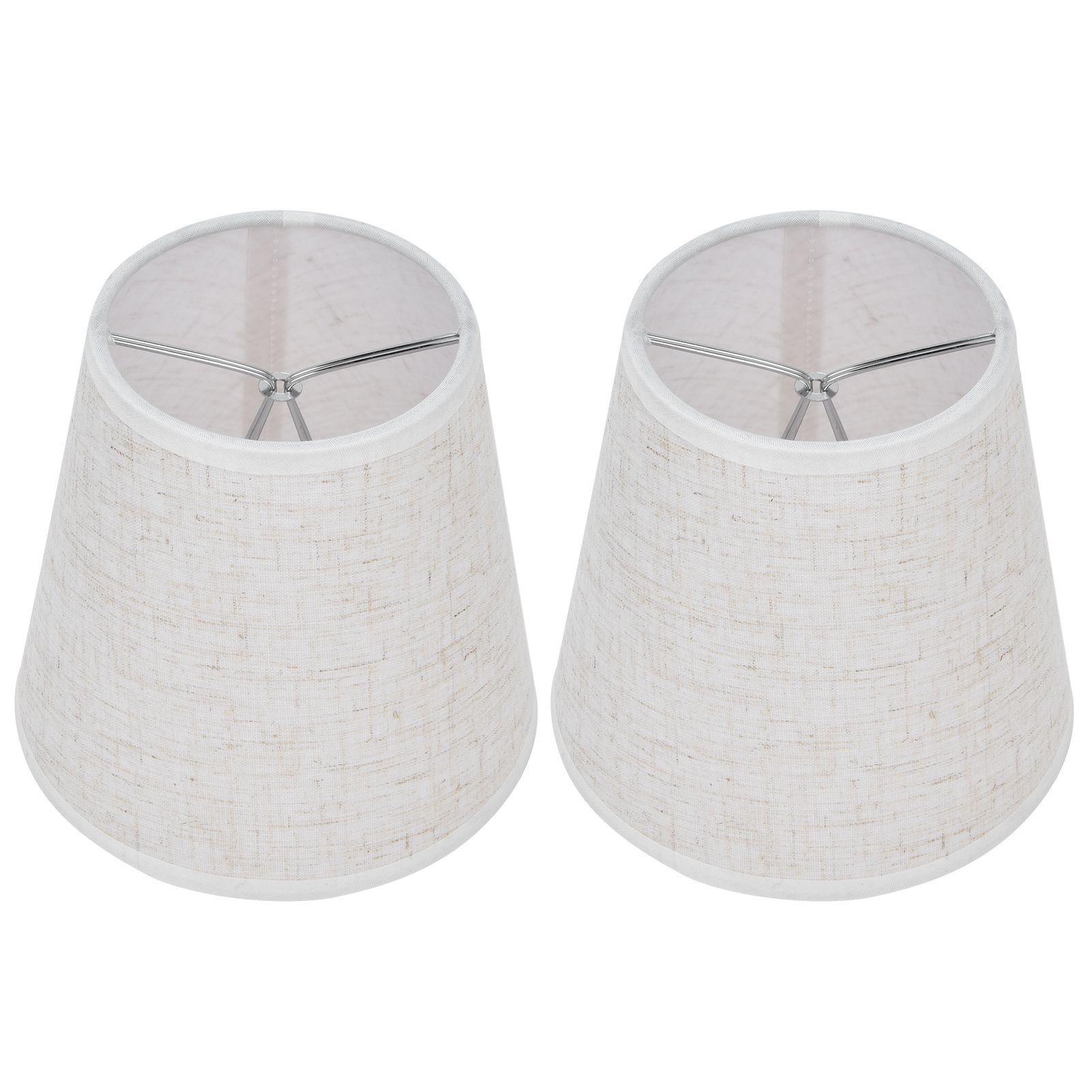 2PCS Table Lamp Shade Cover Fabric Clip On Lampshade for E14 Screw Candlestick Lamp ChandelierPT09 Linen - Image 2