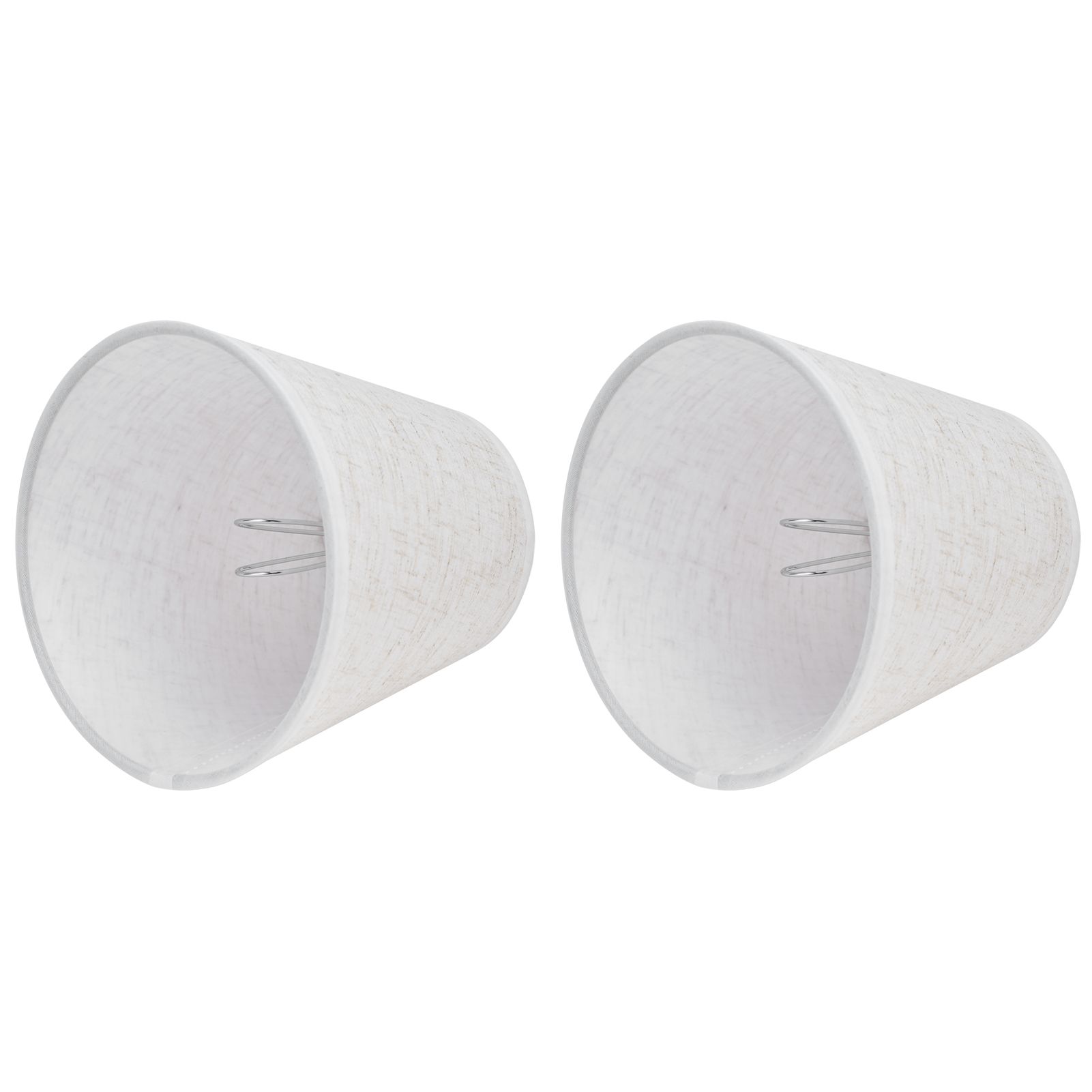 2PCS Table Lamp Shade Cover Fabric Clip On Lampshade for E14 Screw Candlestick Lamp ChandelierPT09 Linen - Image 3