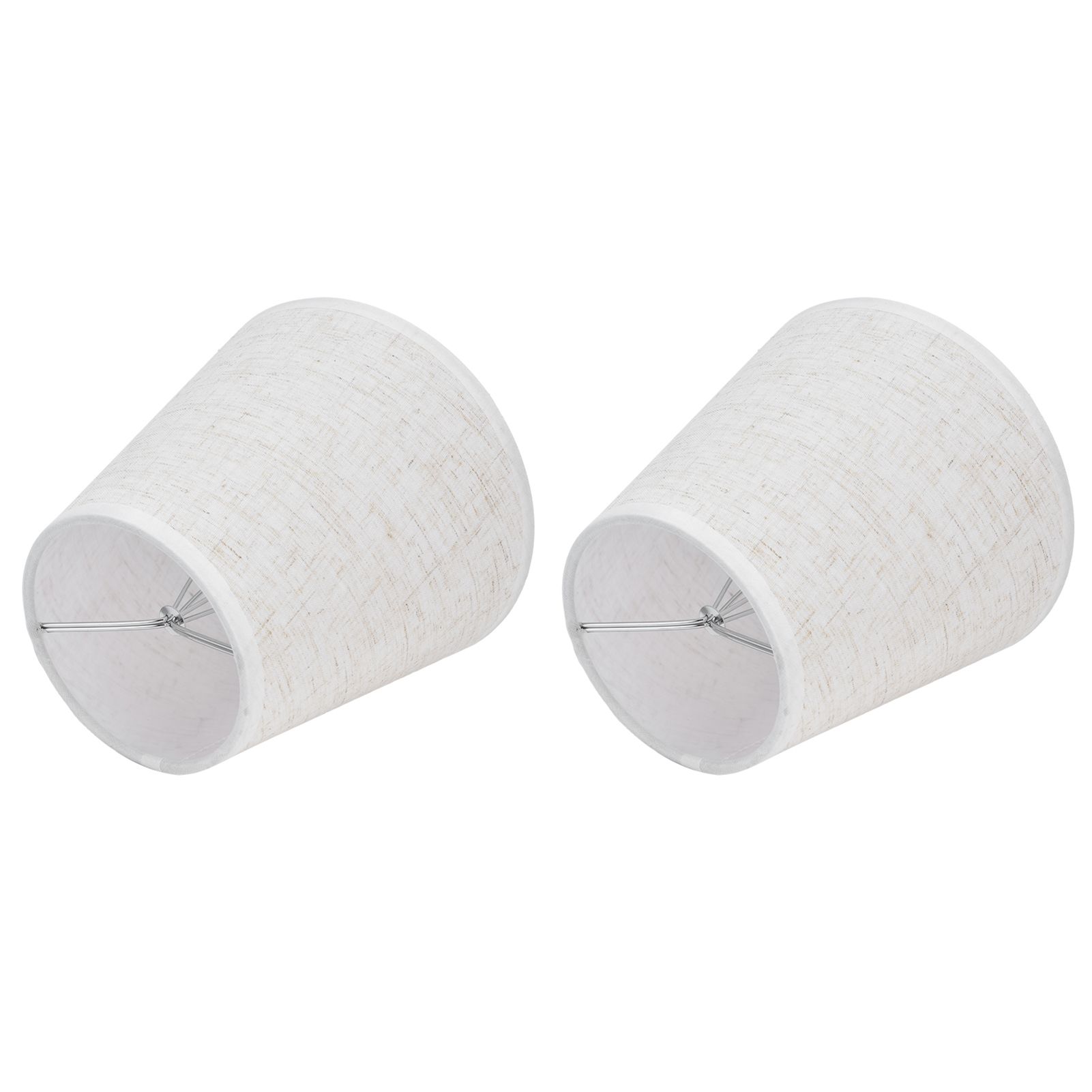 2PCS Table Lamp Shade Cover Fabric Clip On Lampshade for E14 Screw Candlestick Lamp ChandelierPT09 Linen - Image 5