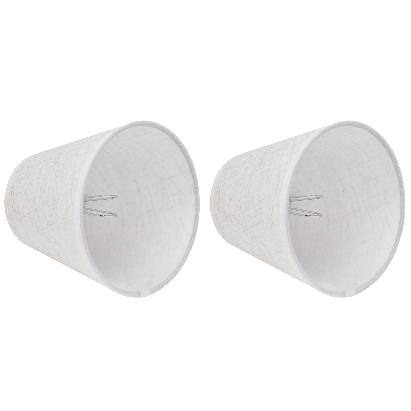 2PCS Table Lamp Shade Cover Fabric Clip On Lampshade for E14 Screw Candlestick Lamp ChandelierPT09 Linen - Image 7