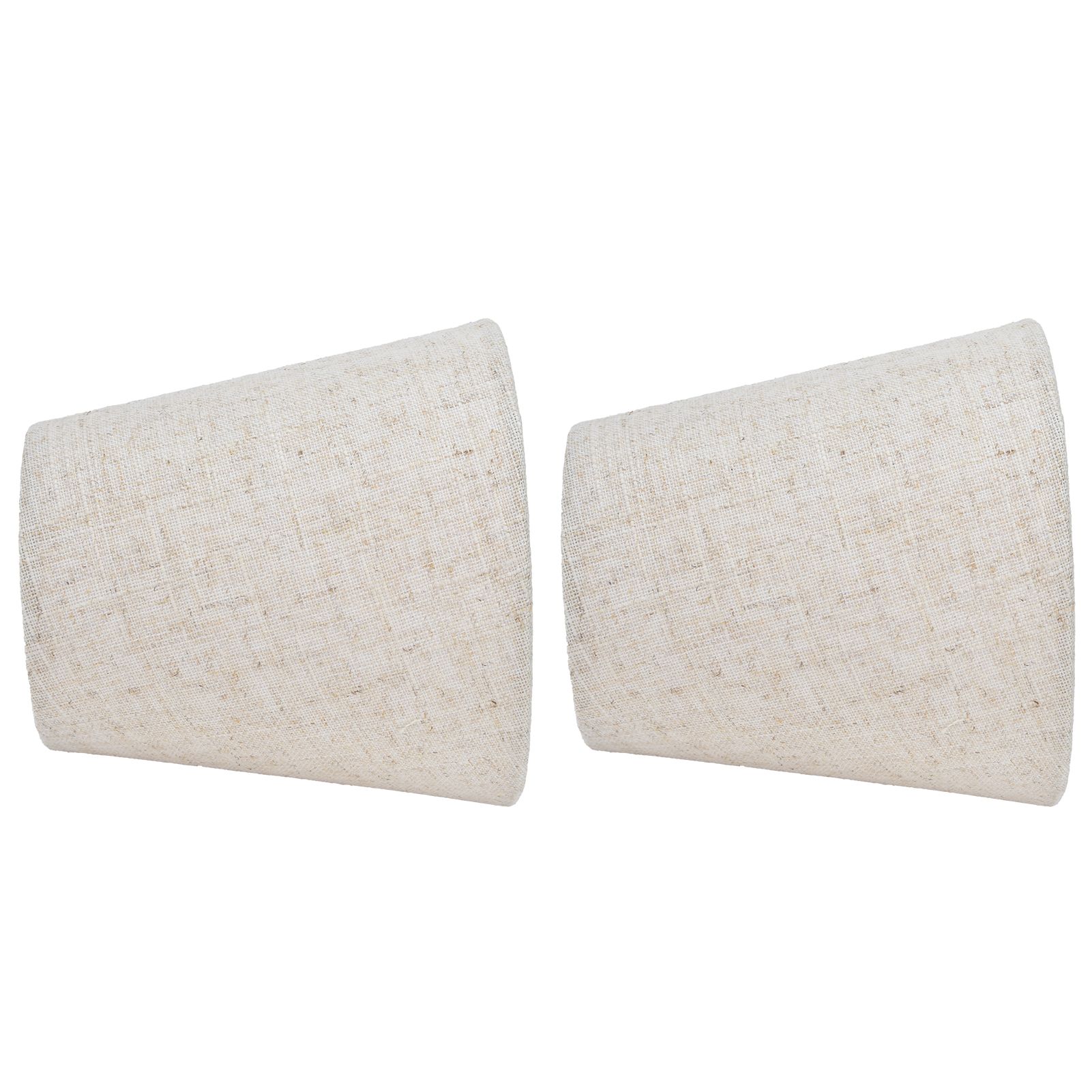 2PCS Table Lamp Shade Cover Fabric Clip On Lampshade for E14 Screw Candlestick Lamp ChandelierPT13 Beige White Edge - Image 4