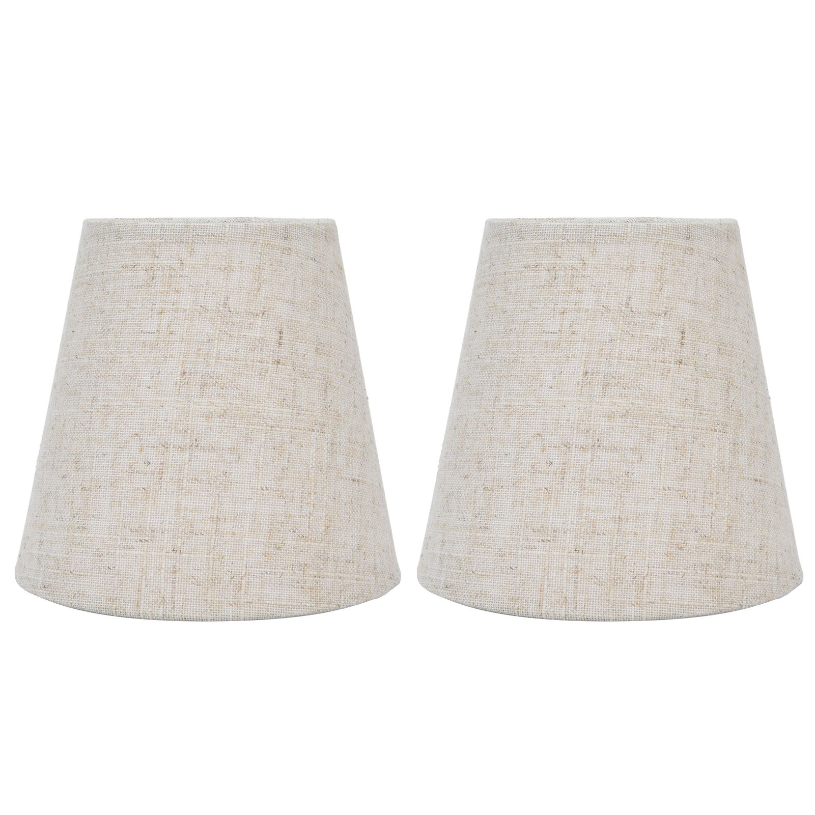 2PCS Table Lamp Shade Cover Fabric Clip On Lampshade for E14 Screw Candlestick Lamp ChandelierPT13 Beige White Edge - Image 5