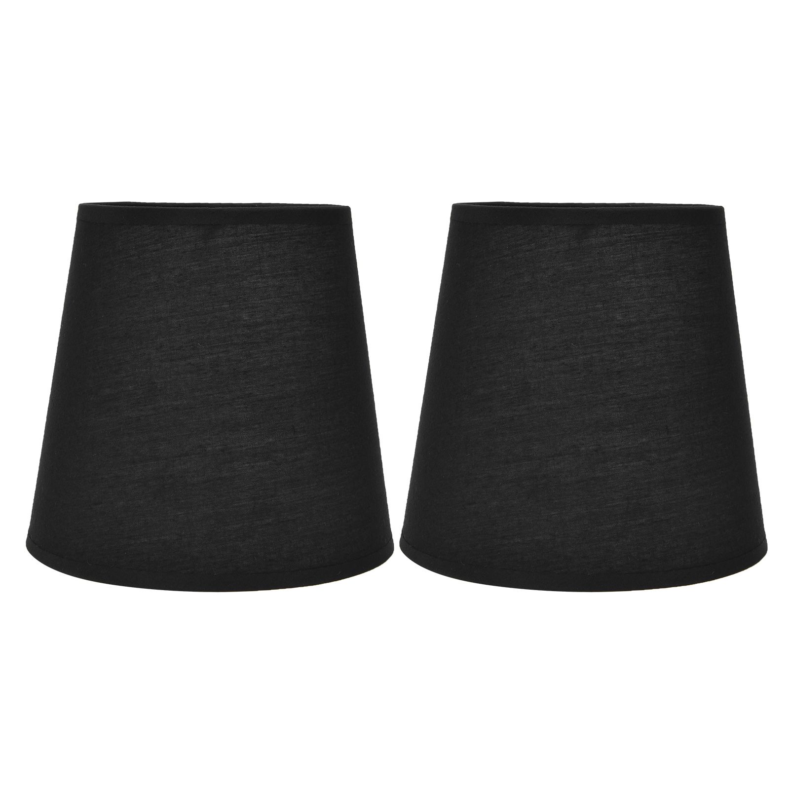 2Pcs Indoor Lamp Shade European Style Fabric Lampshade for E14 Chandelier Table Lamp Floor LampPX15 Black - Image 1