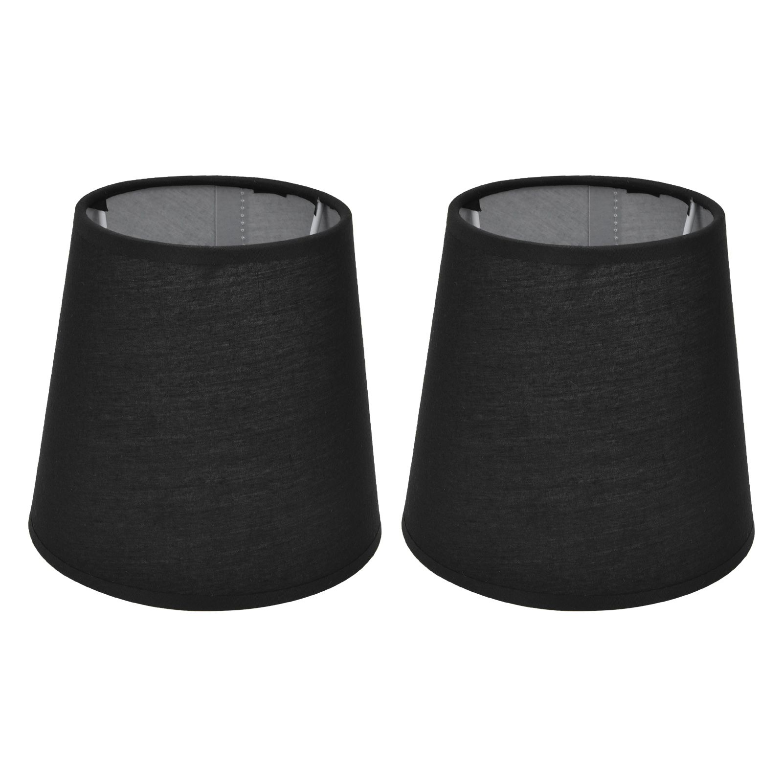 2Pcs Indoor Lamp Shade European Style Fabric Lampshade for E14 Chandelier Table Lamp Floor LampPX15 Black - Image 2