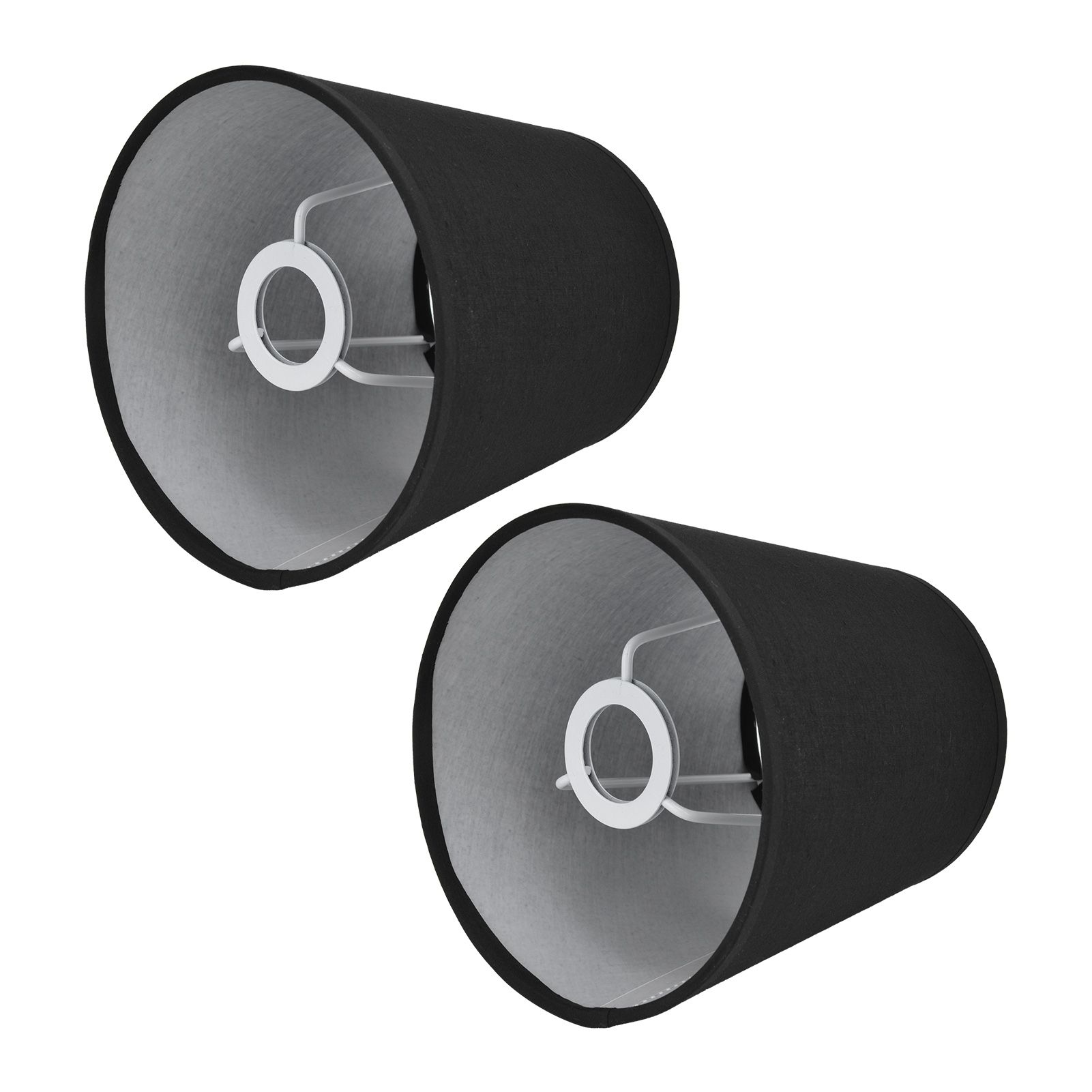 2Pcs Indoor Lamp Shade European Style Fabric Lampshade for E14 Chandelier Table Lamp Floor LampPX15 Black - Image 3