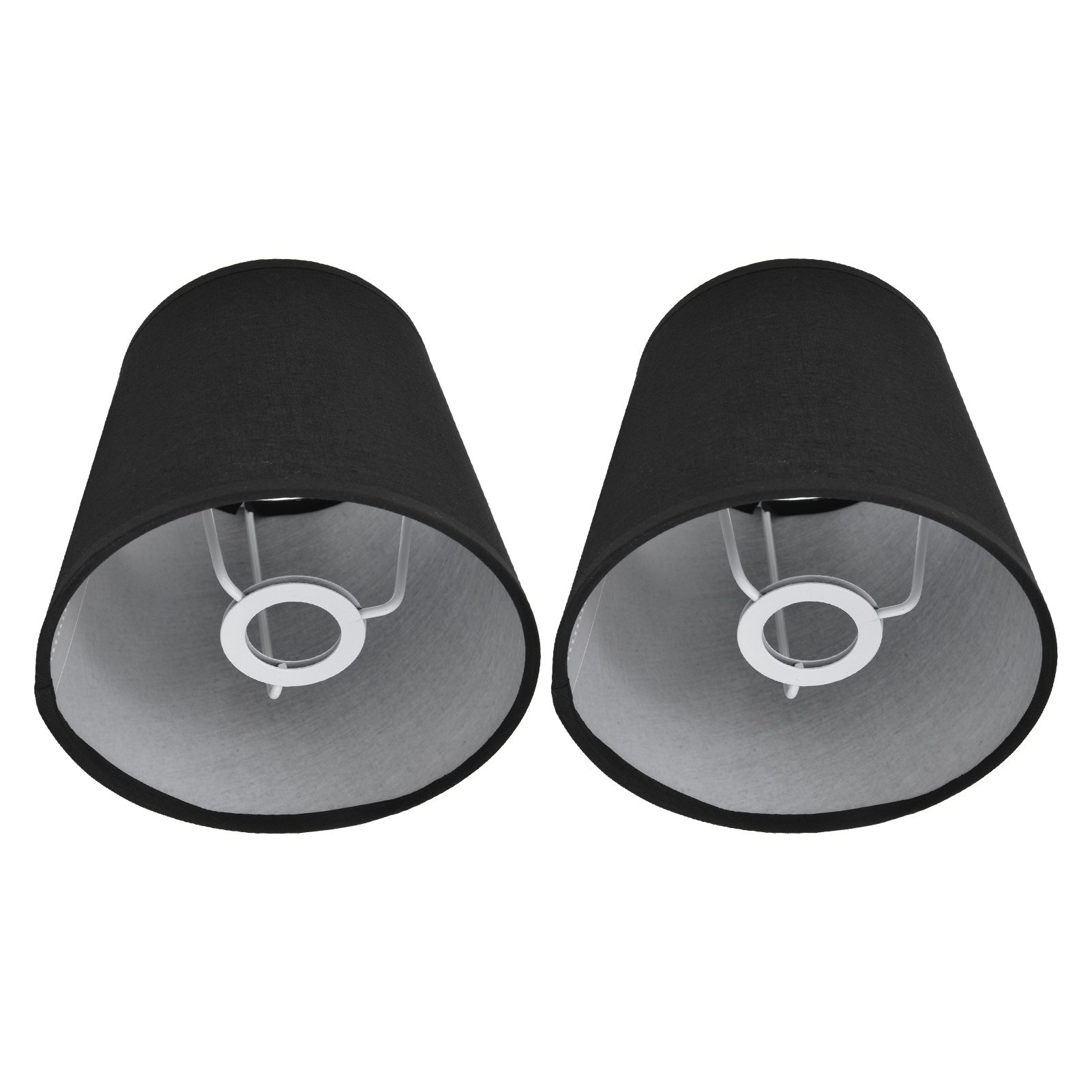 2Pcs Indoor Lamp Shade European Style Fabric Lampshade for E14 Chandelier Table Lamp Floor LampPX15 Black - Image 6