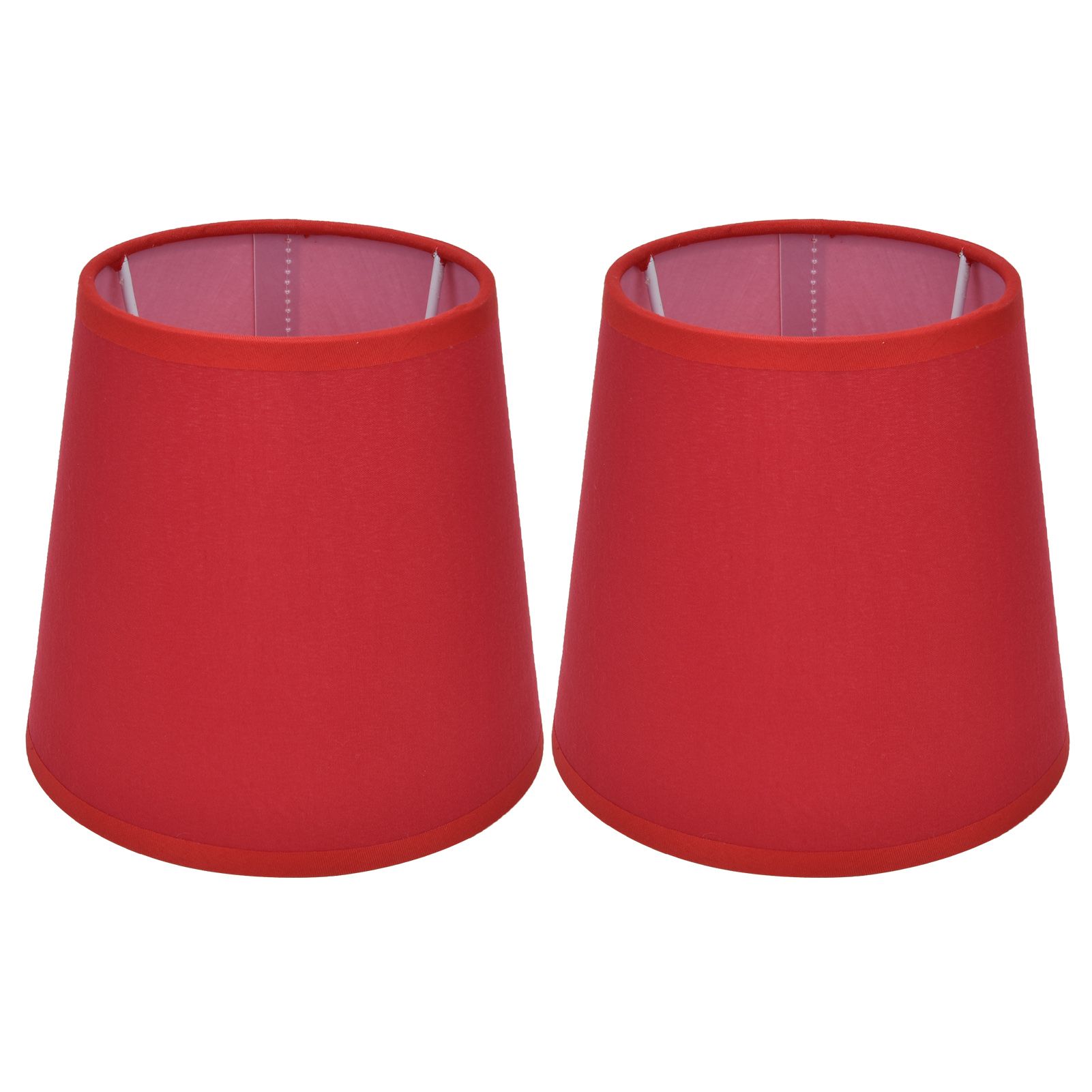 2Pcs Indoor Lamp Shade European Style Fabric Lampshade for E14 Chandelier Table Lamp Floor LampPX16 Red - Image 2